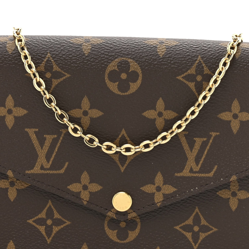 Louis Vuitton Monogram Pochette Felicie Chain Wallet Fuchsia