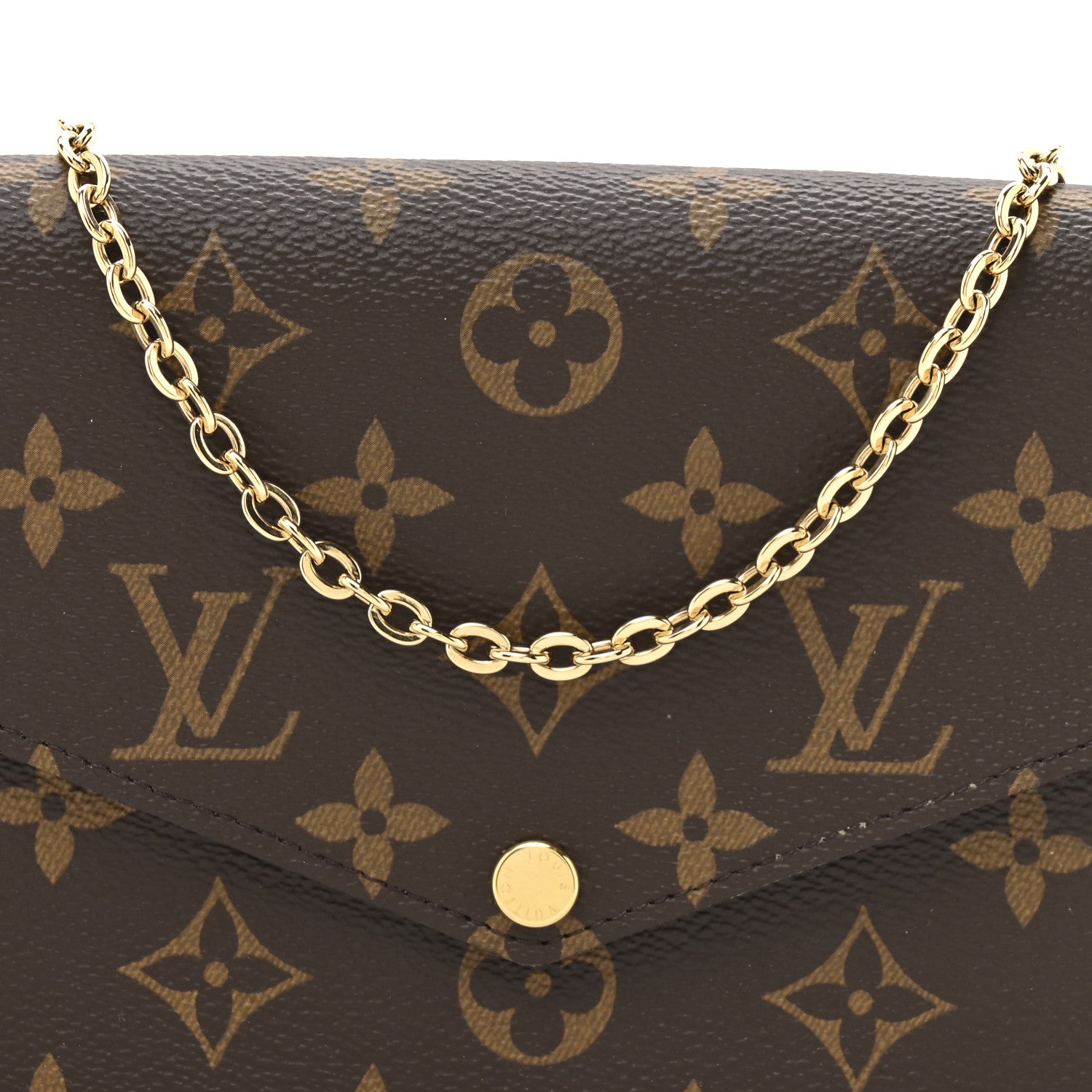 Louis Vuitton Monogram Pochette Felicie Chain Wallet Fuchsia