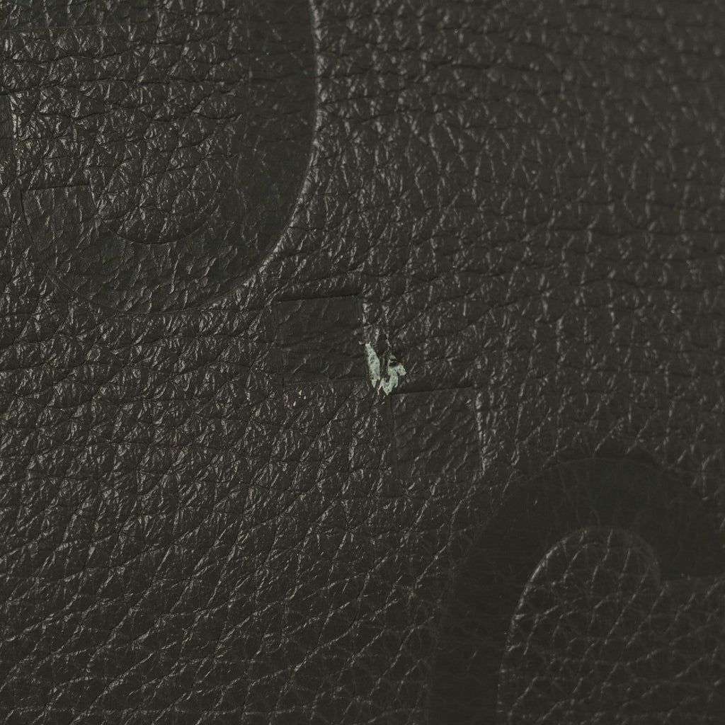 Gucci Piuma Calfskin Jumbo GG Embossed Medium Wristlet Messenger Bag Green