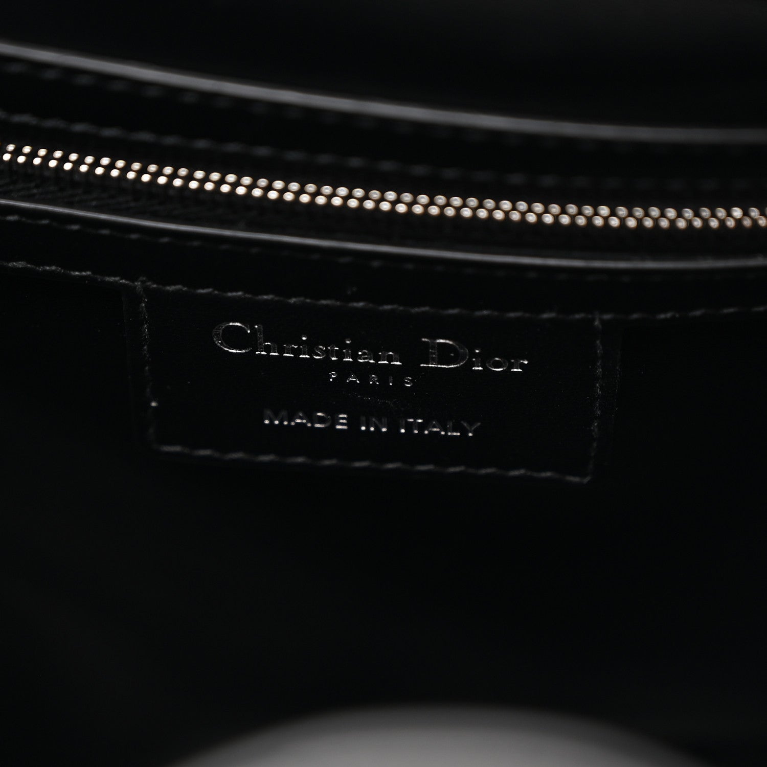 Christian Dior Crinkled Calfskin Macrocannage Medium D-Motion Bag Black