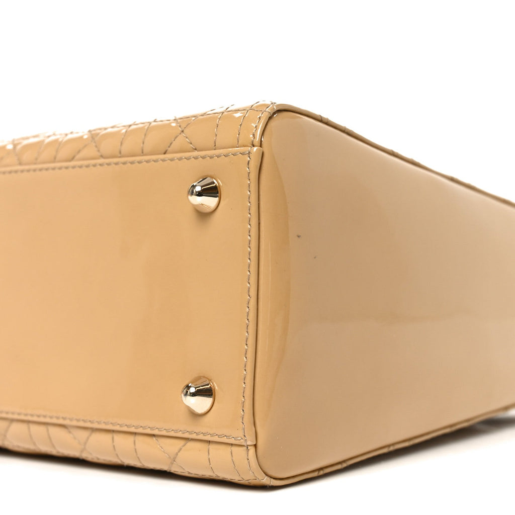 Christian Dior Patent Cannage Large Lady Dior Beige