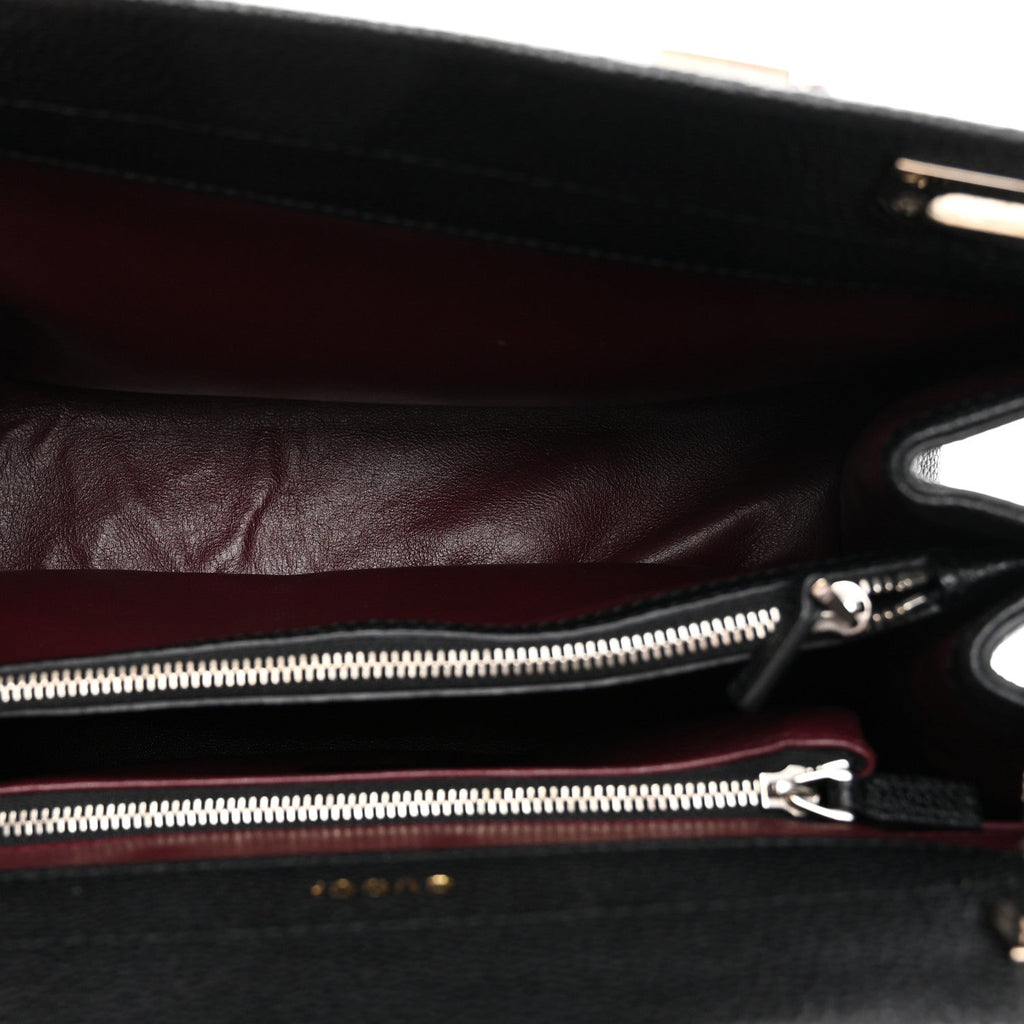 Gucci Grainy Calfskin Small Zumi Top Handle Bag Black