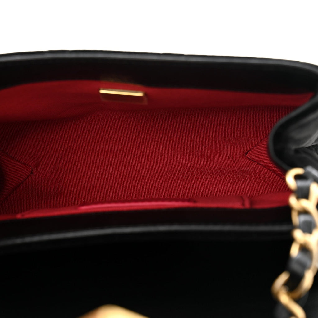 Chanel Velvet Strass Diamond Lock Flap Black