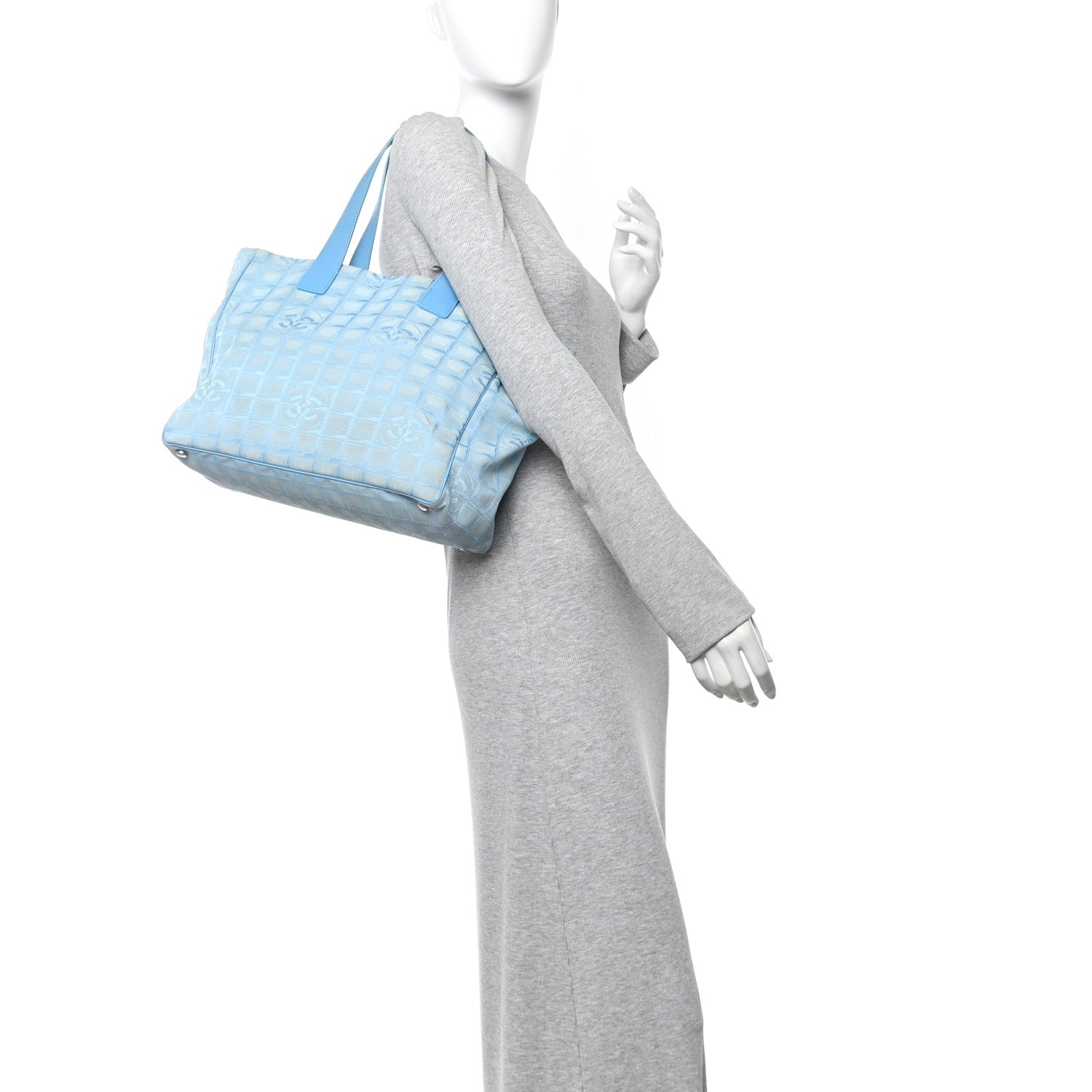 Chanel Nylon Travel Large Tote Blue