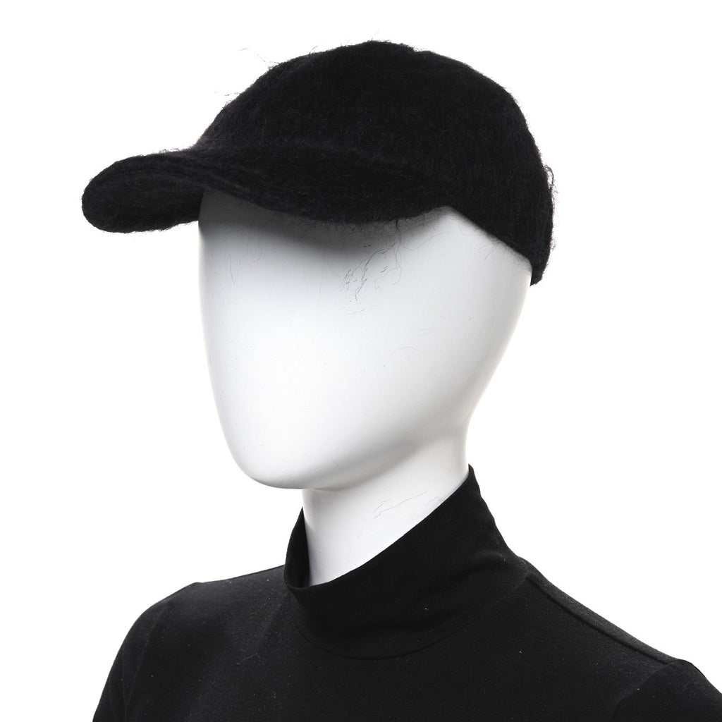 Gucci Mohair GG Lauren Baseball Hat L Black