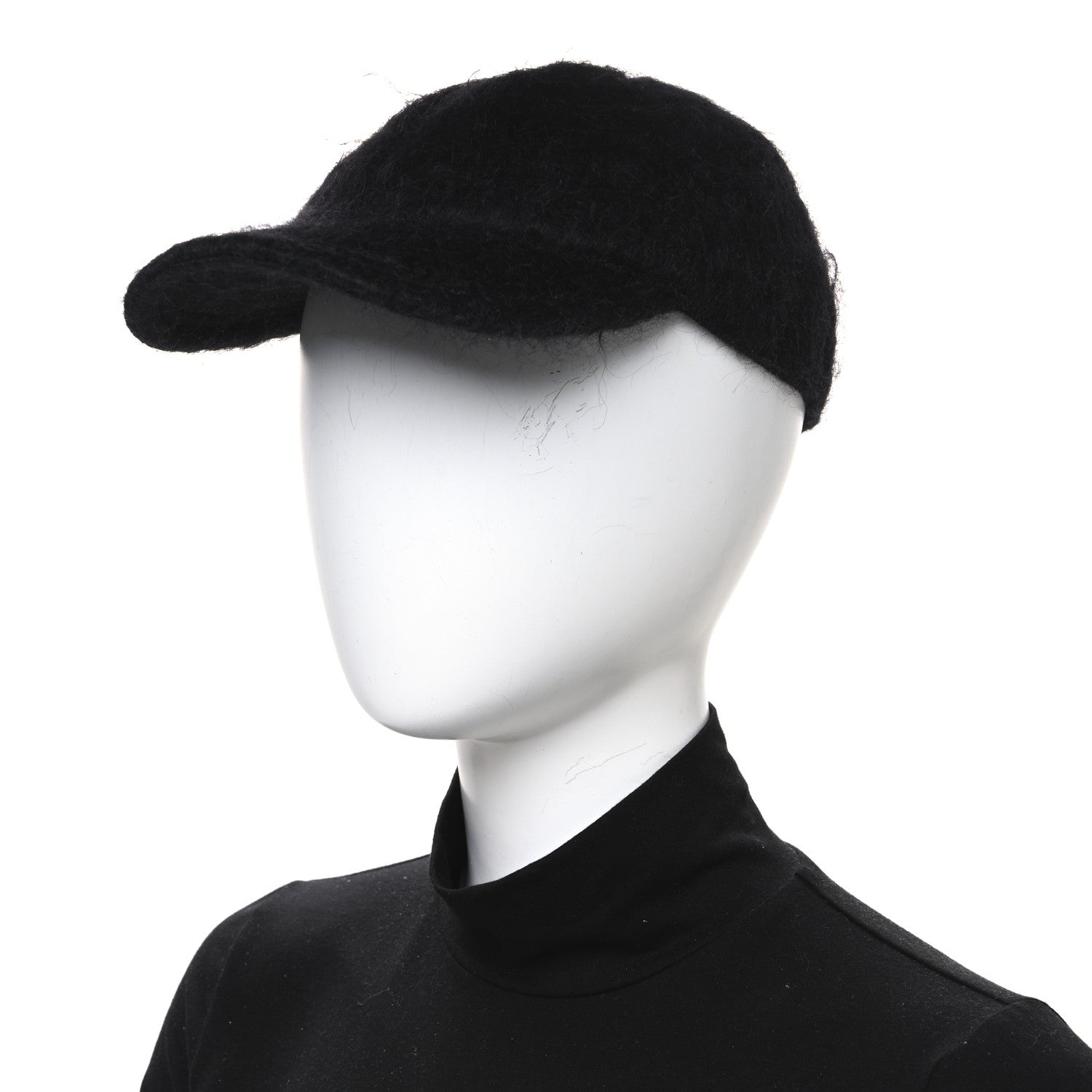 Gucci Mohair GG Lauren Baseball Hat L Black