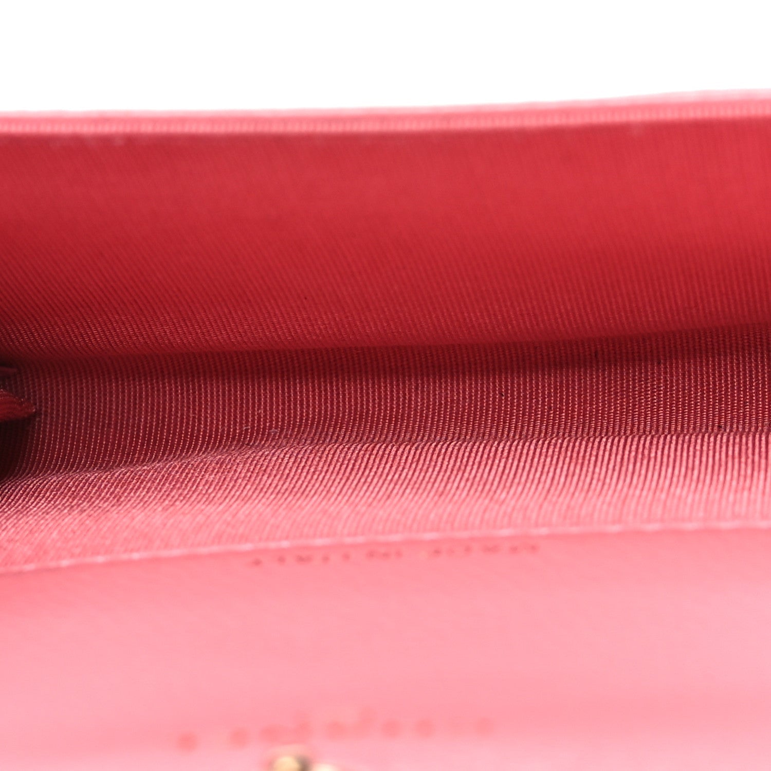 Caviar Camellia Embossed Card Holder Wallet Pink
