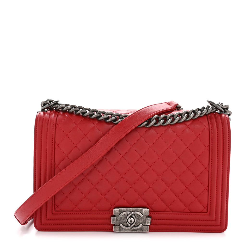 Chanel Calfskin Quilted New Medium Boy Flap Red