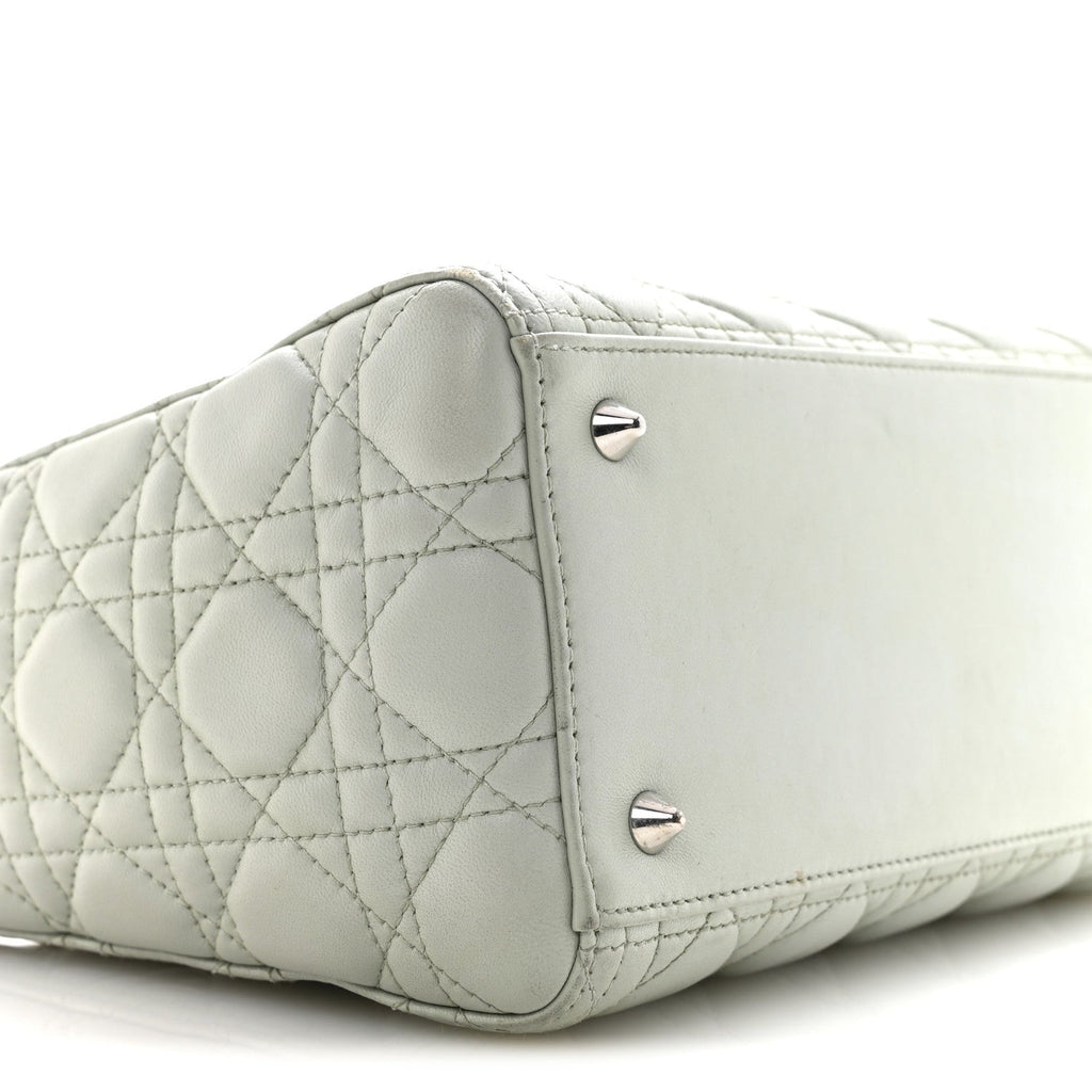 Christian Dior Lambskin Cannage Medium Lady Dior Green