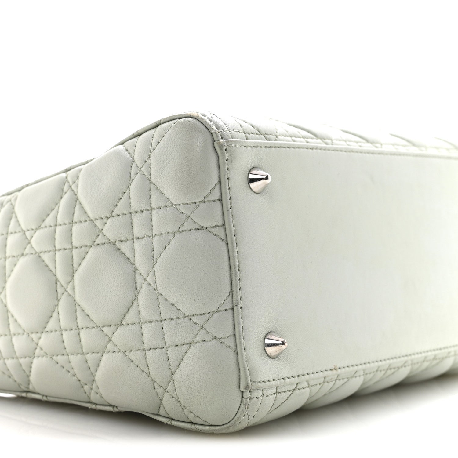 Christian Dior Lambskin Cannage Medium Lady Dior Green