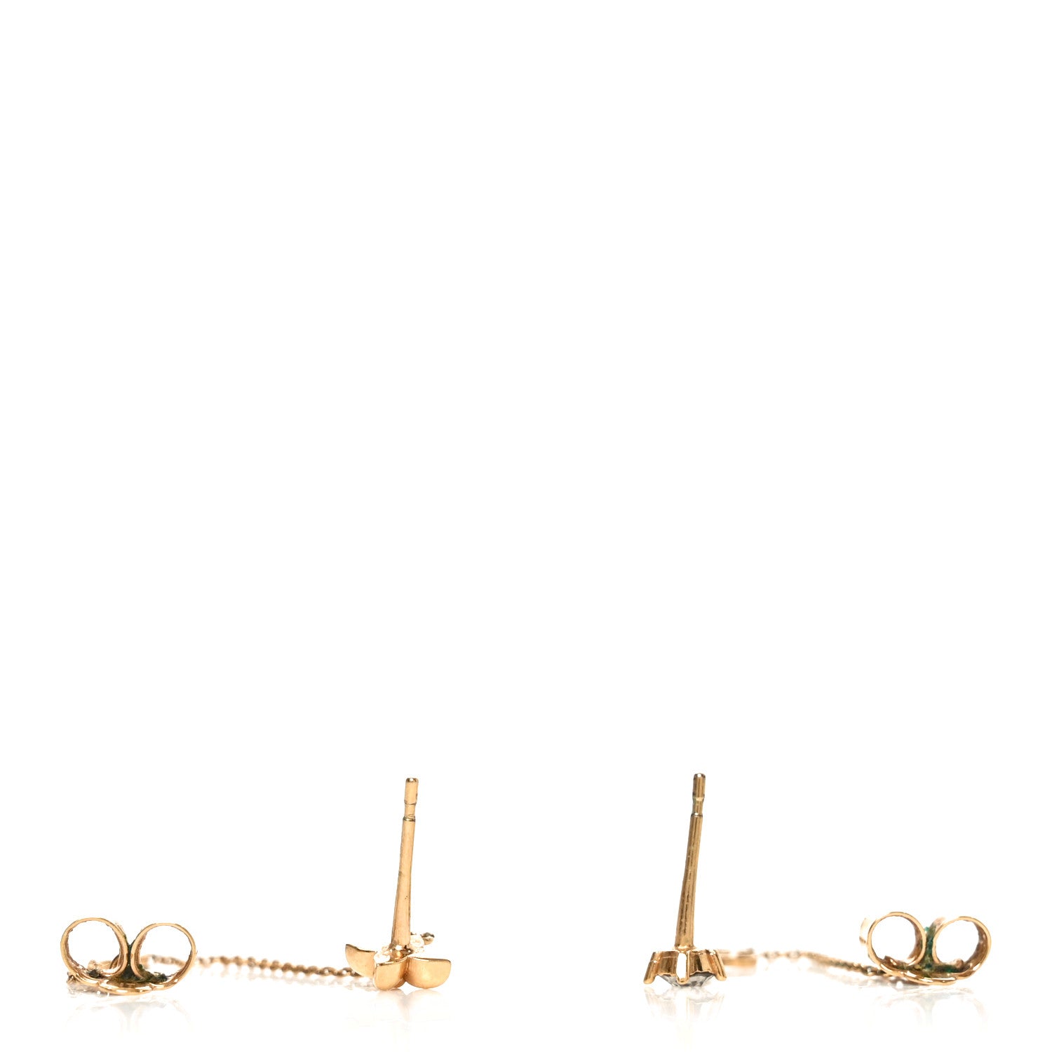 Louis Vuitton Metal Crystal Petit Louis Earrings Gold