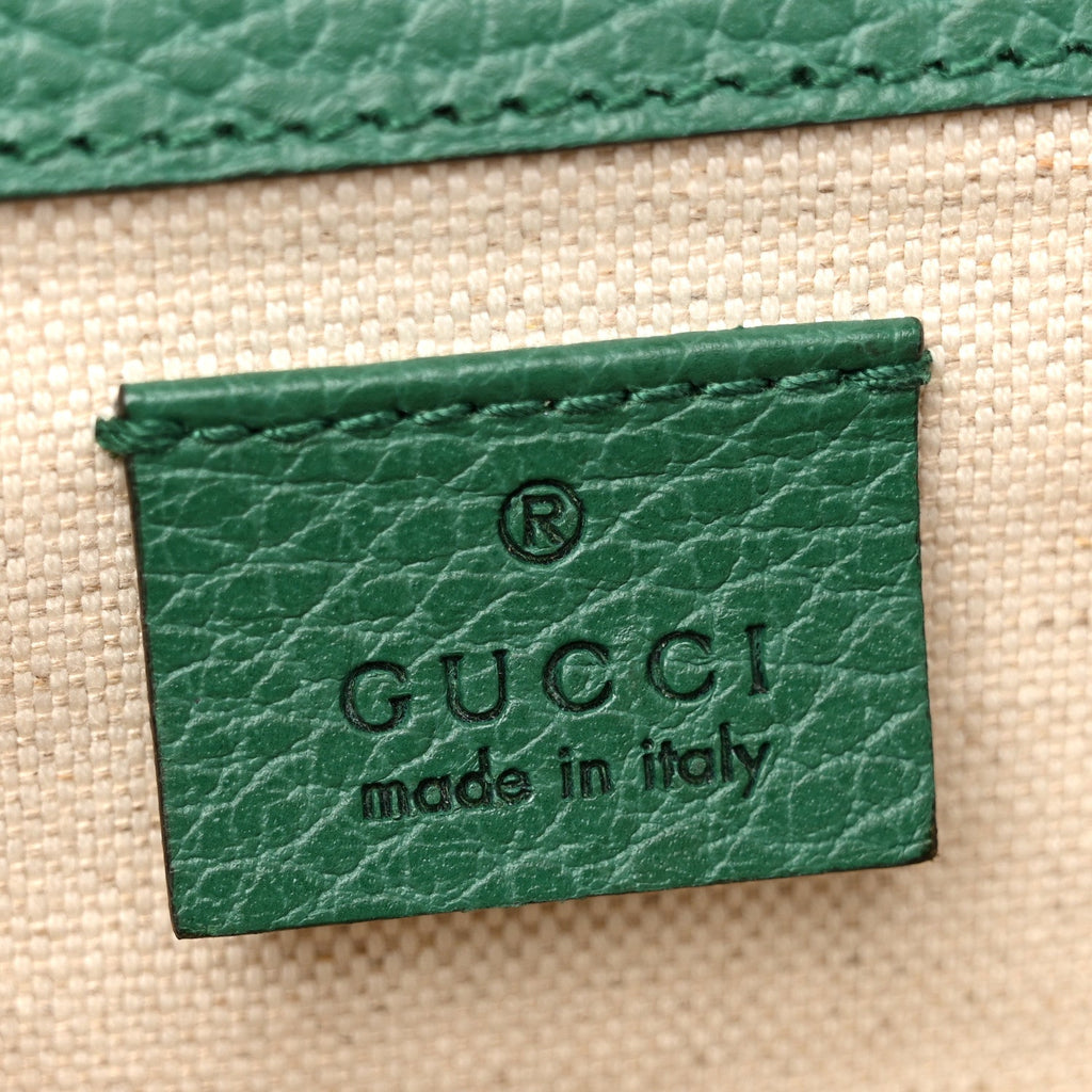 Gucci Dollar Calfskin Crystal Small Dionysus Shoulder Bag Emerald