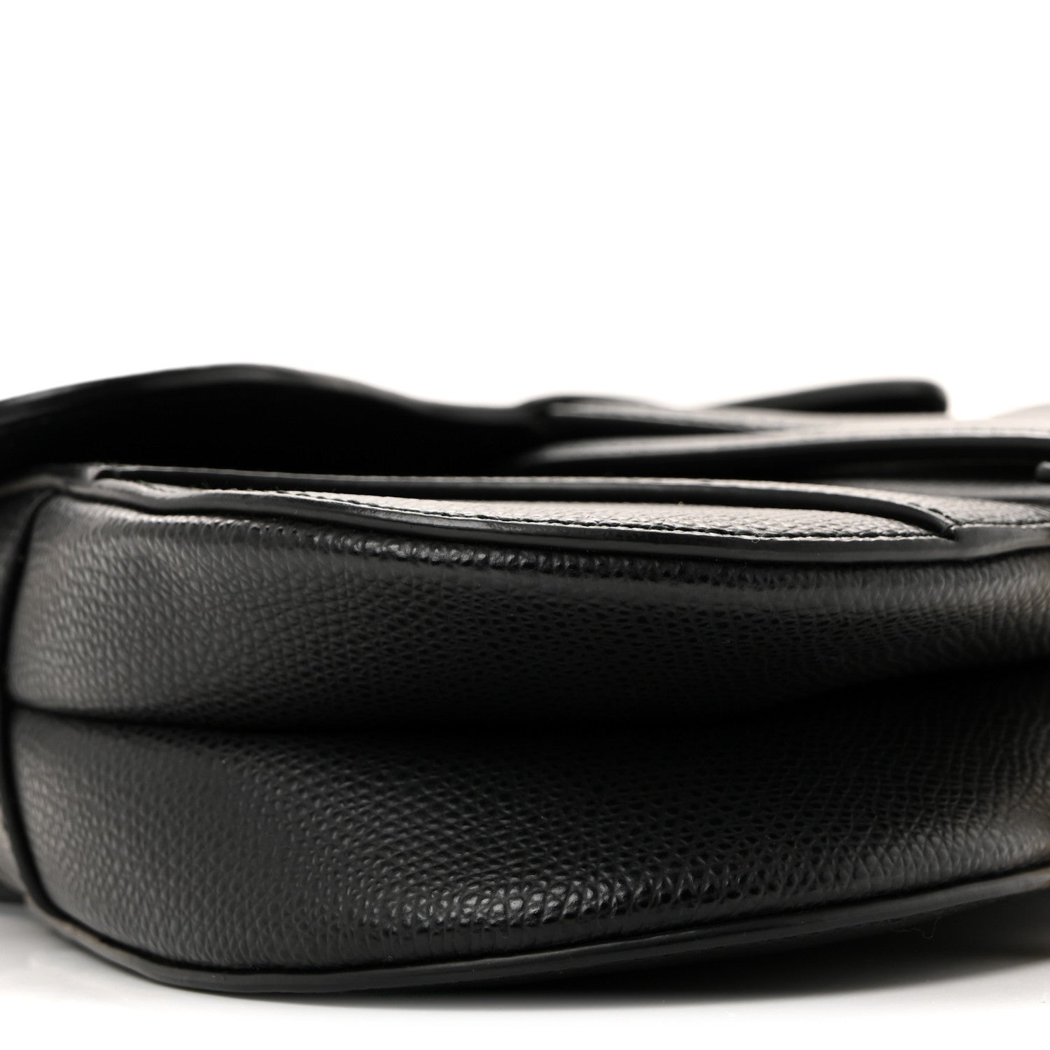 Christian Dior Grained Calfskin Mini Saddle Bag Black