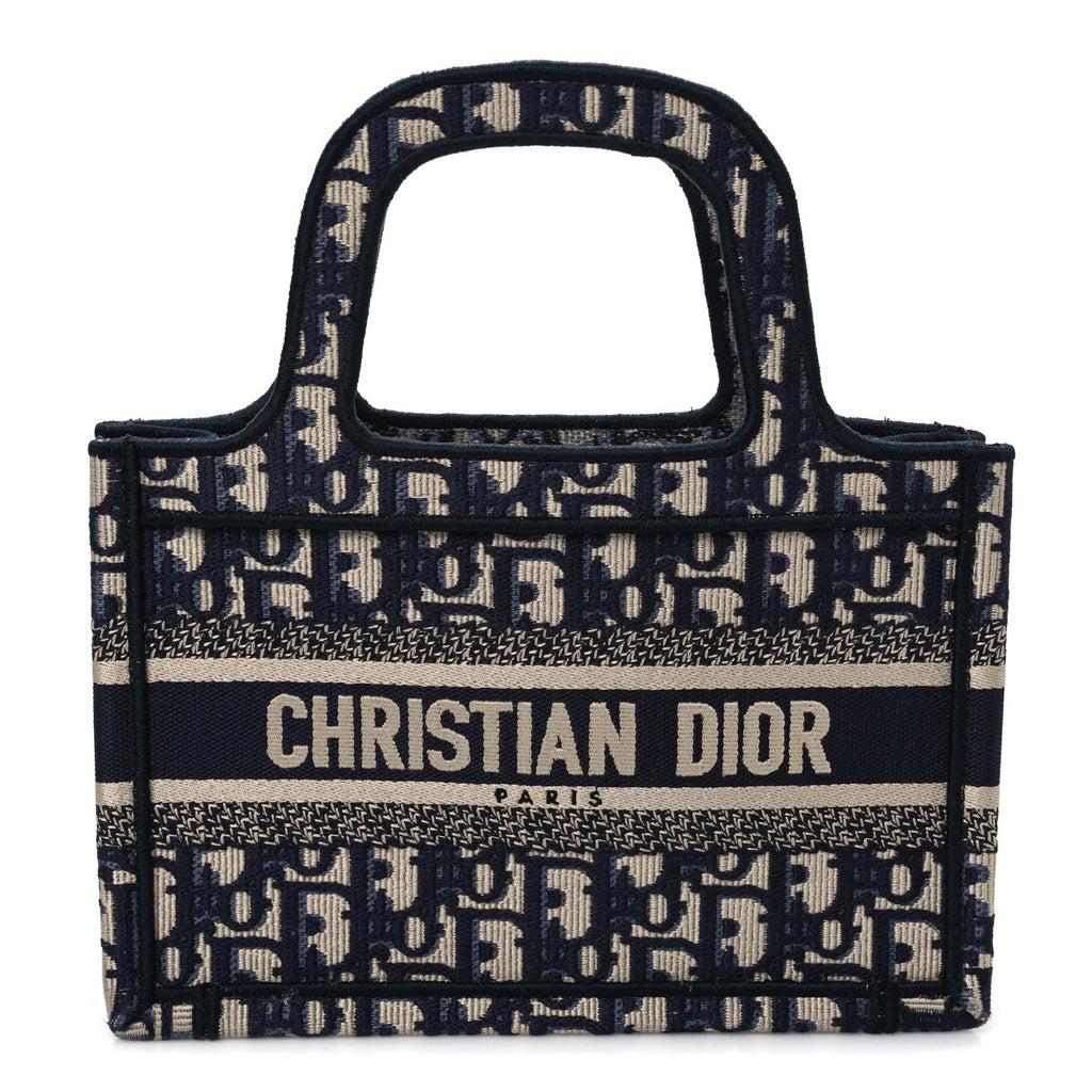 Christian Dior Oblique Mini Book Tote Blue Multicolor