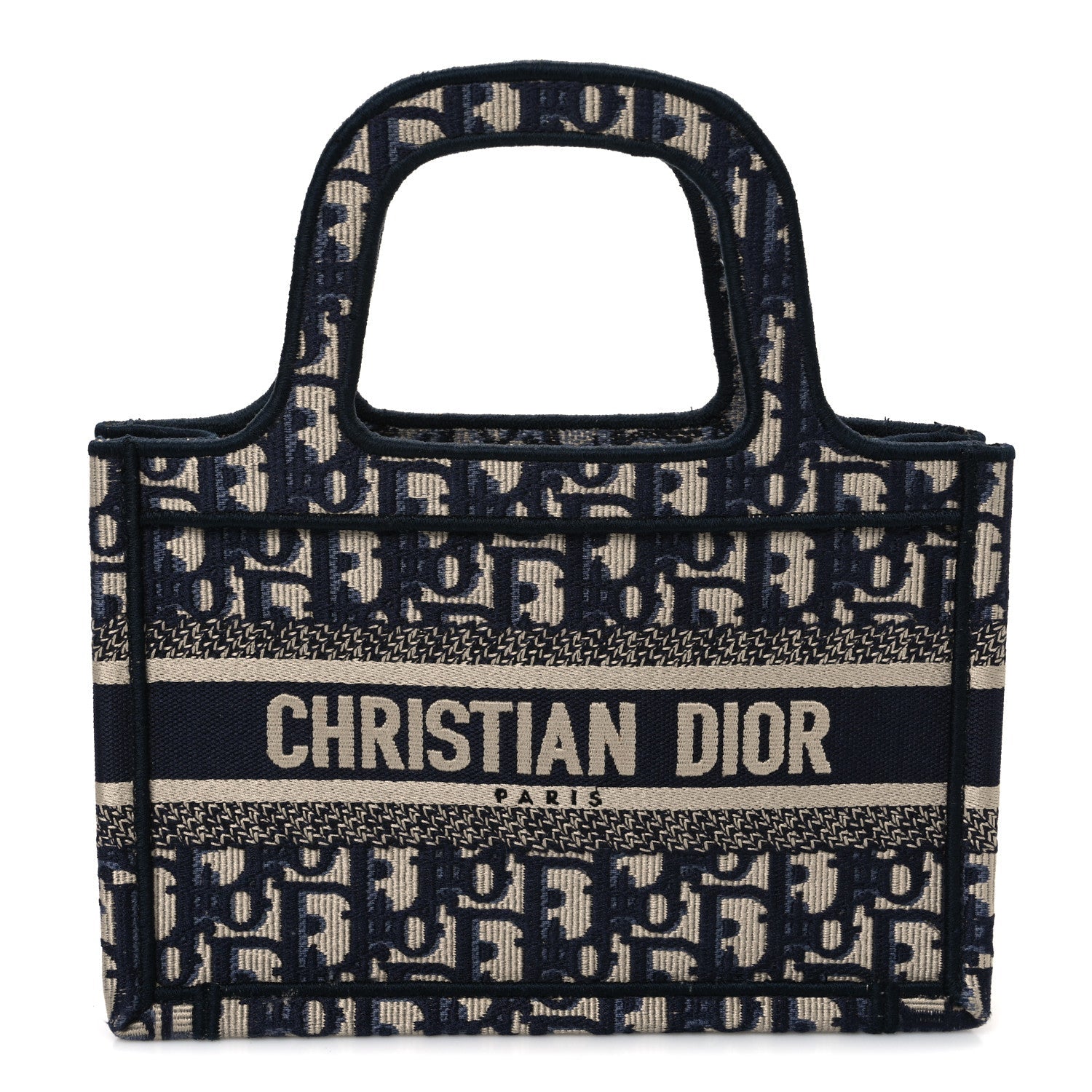 Christian Dior Oblique Mini Book Tote Blue Multicolor