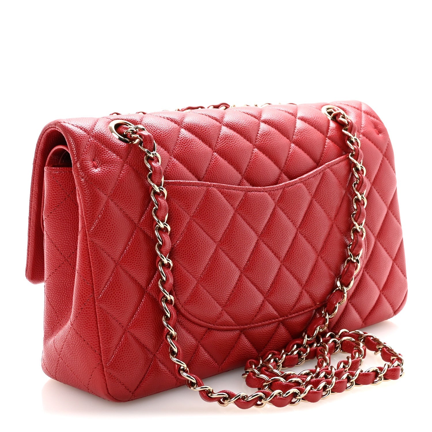 Chanel Caviar Quilted Medium Double Flap Red