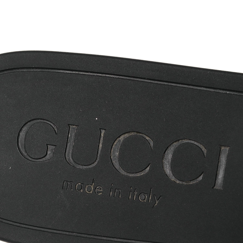 Gucci Rubber Interlocking G Womens Slide Sandals 38 Black