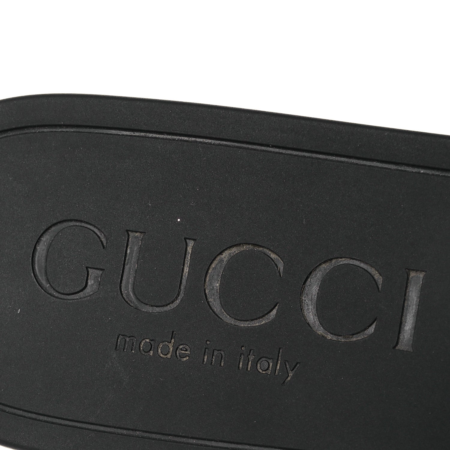 Gucci Rubber Interlocking G Womens Slide Sandals 38 Black