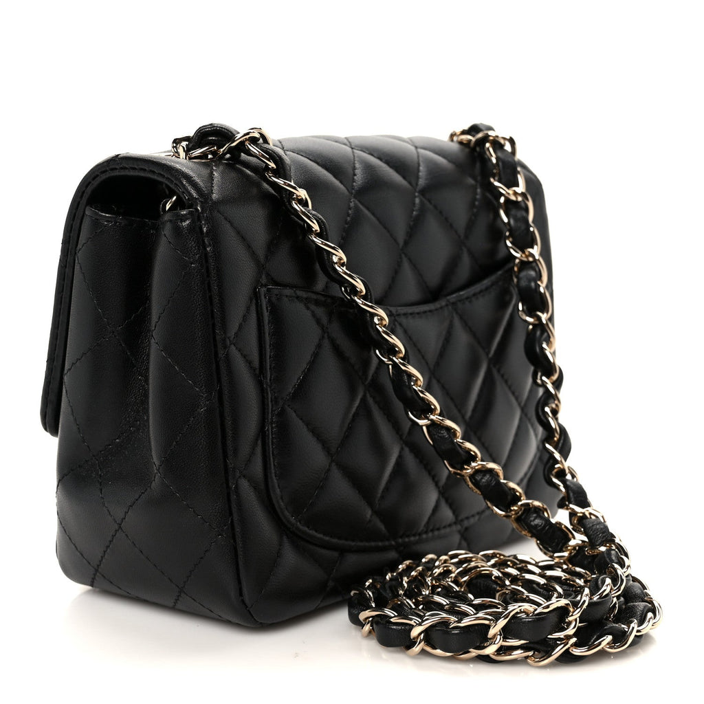 Chanel Lambskin Quilted Mini Square Flap Black