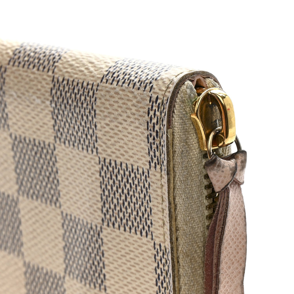 Louis Vuitton Damier Azur Clemence Wallet Rose Ballerine