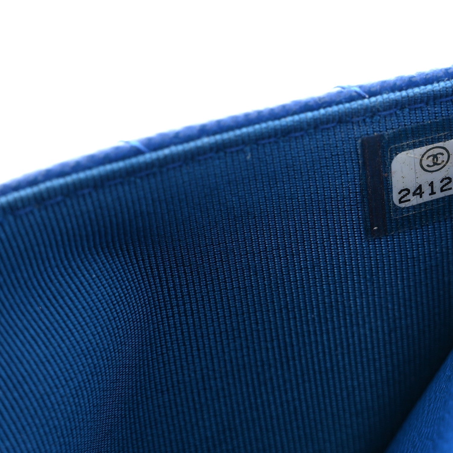 Chanel Caviar Chevron Quilted Wallet On Chain WOC Blue