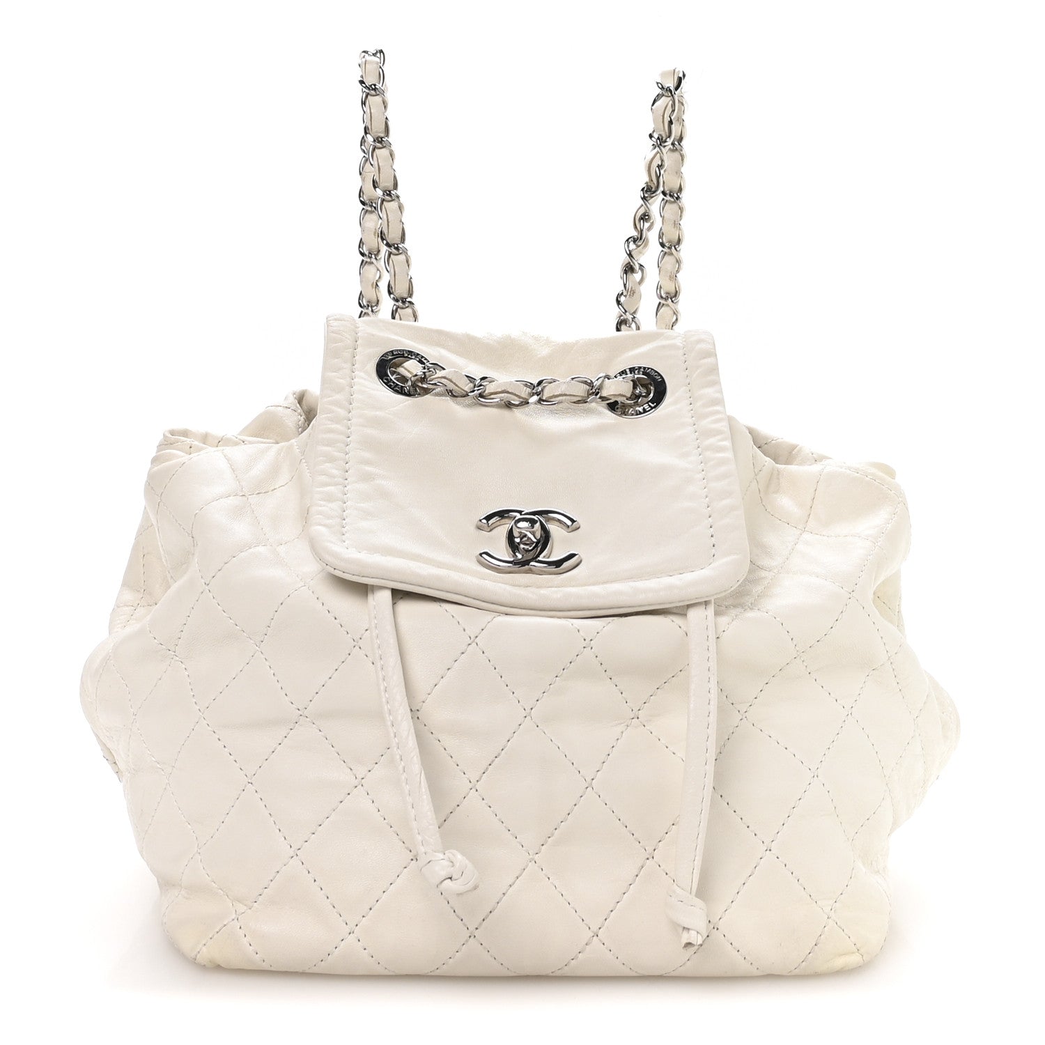 Chanel Lambskin Quilted Beijing Backpack Bag White