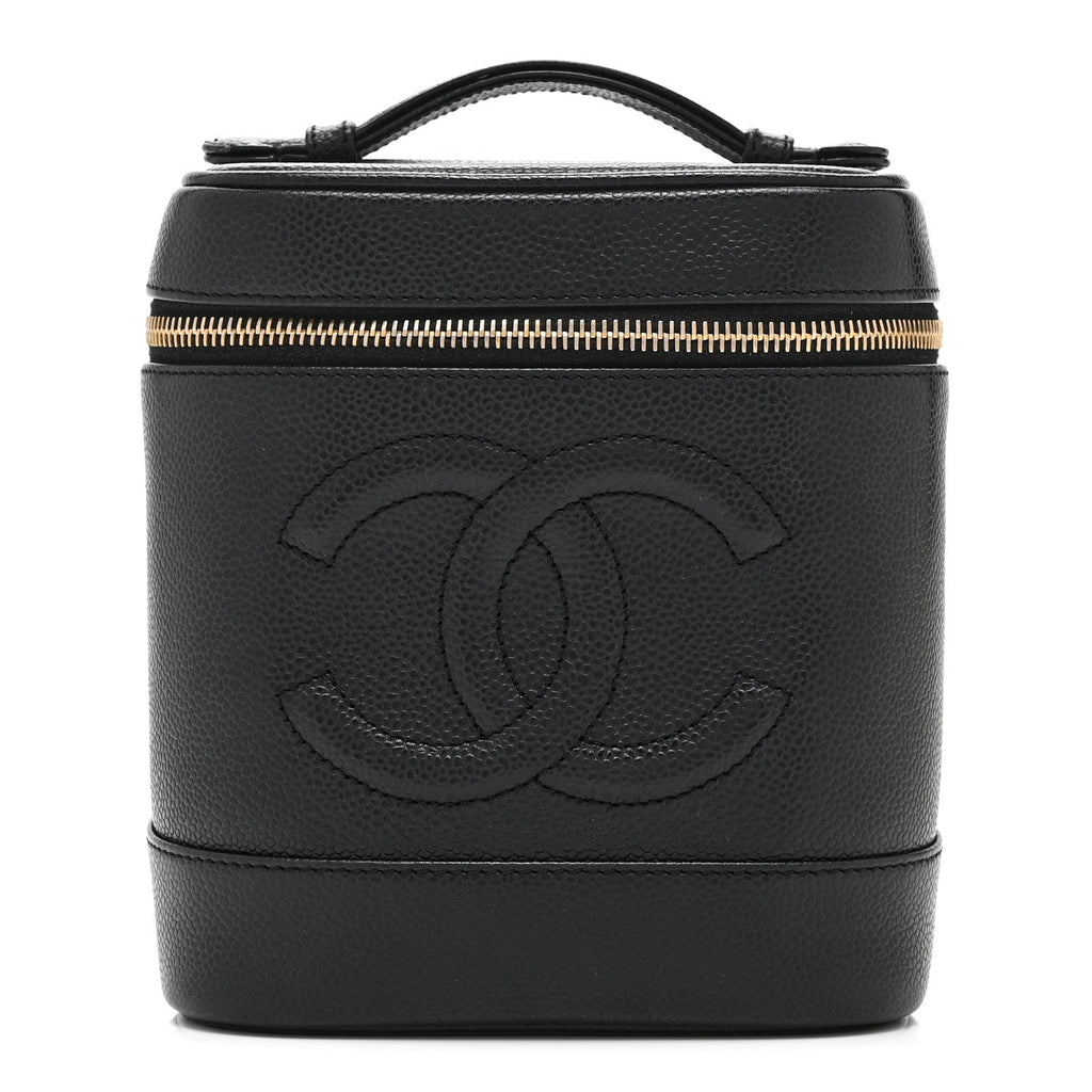 Chanel Caviar Vanity Cosmetic Case Black