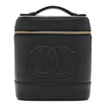 Chanel Caviar Vanity Cosmetic Case Black