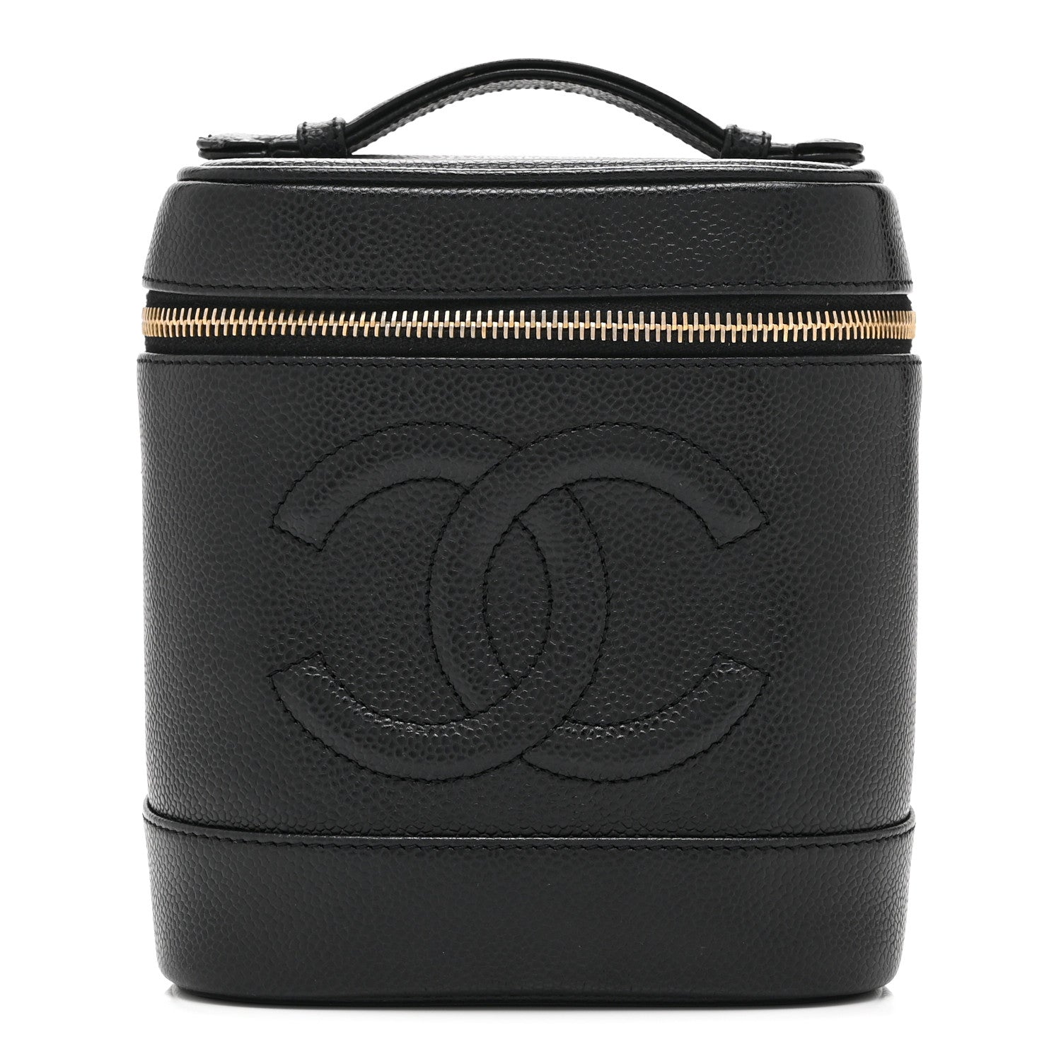 Chanel Caviar Vanity Cosmetic Case Black