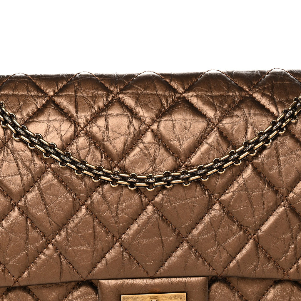 Chanel Metallic Aged Calfskin Quilted 2.55 Reissue 226 Flap Bronze