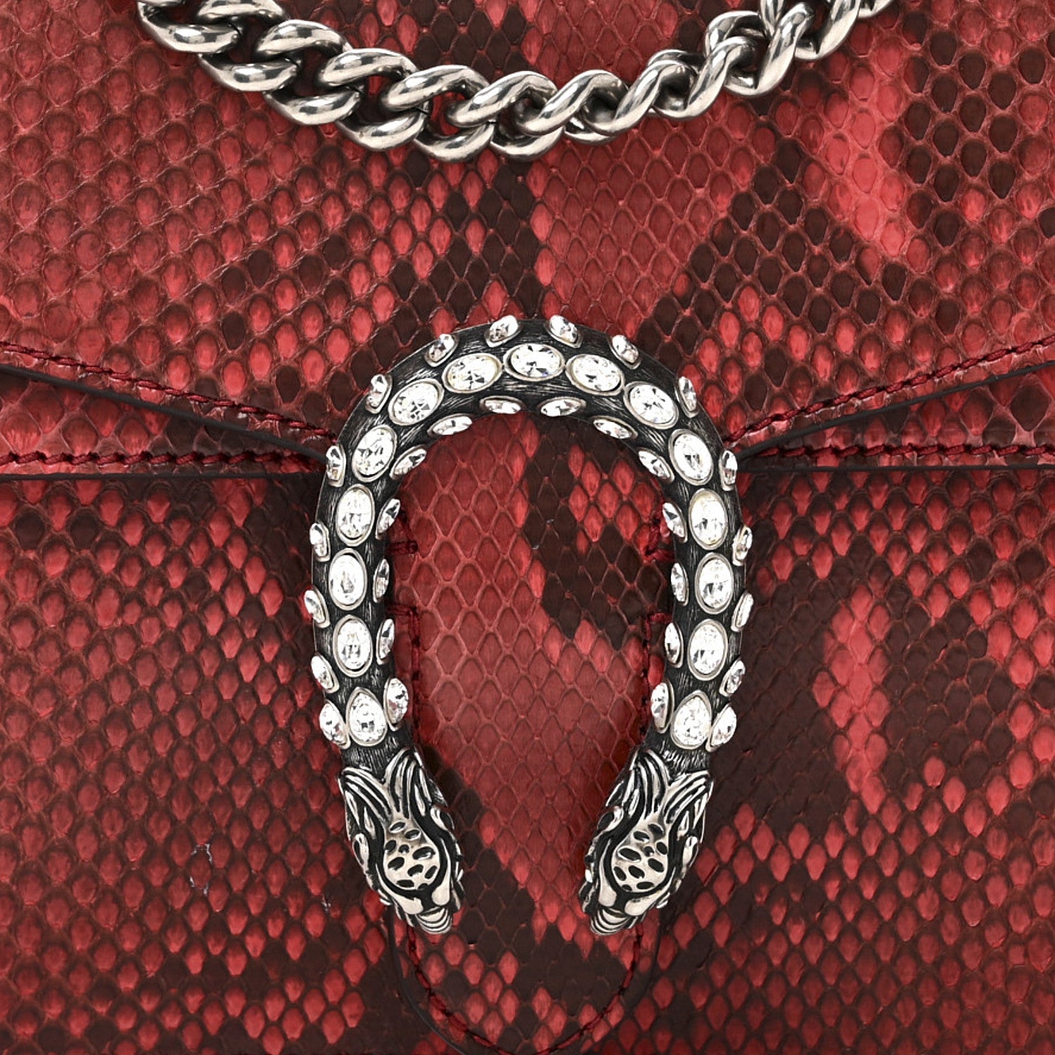 Gucci Snakeskin Mini Dionysus Shoulder Bag Red