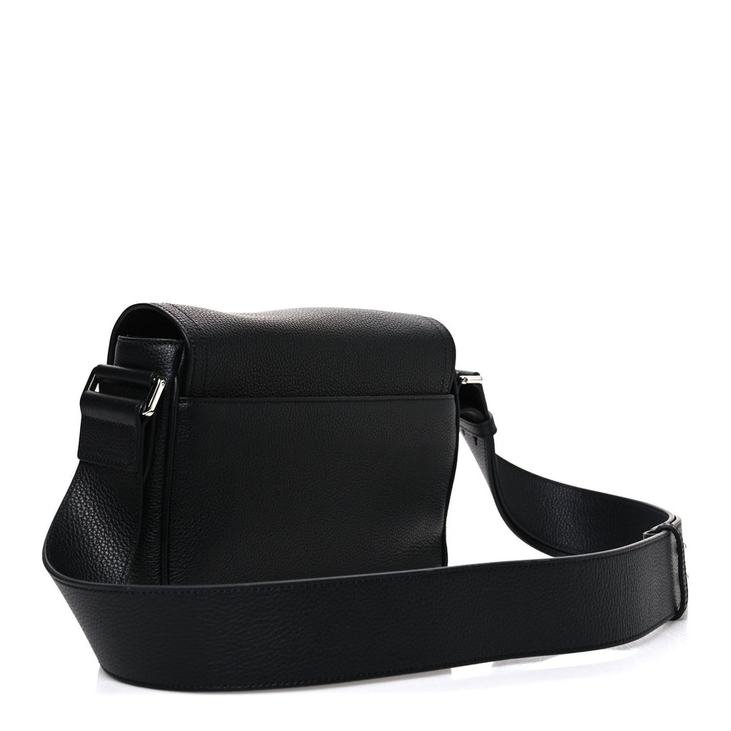 Christian Dior Grained Calfskin Saddle Messenger Bag Black