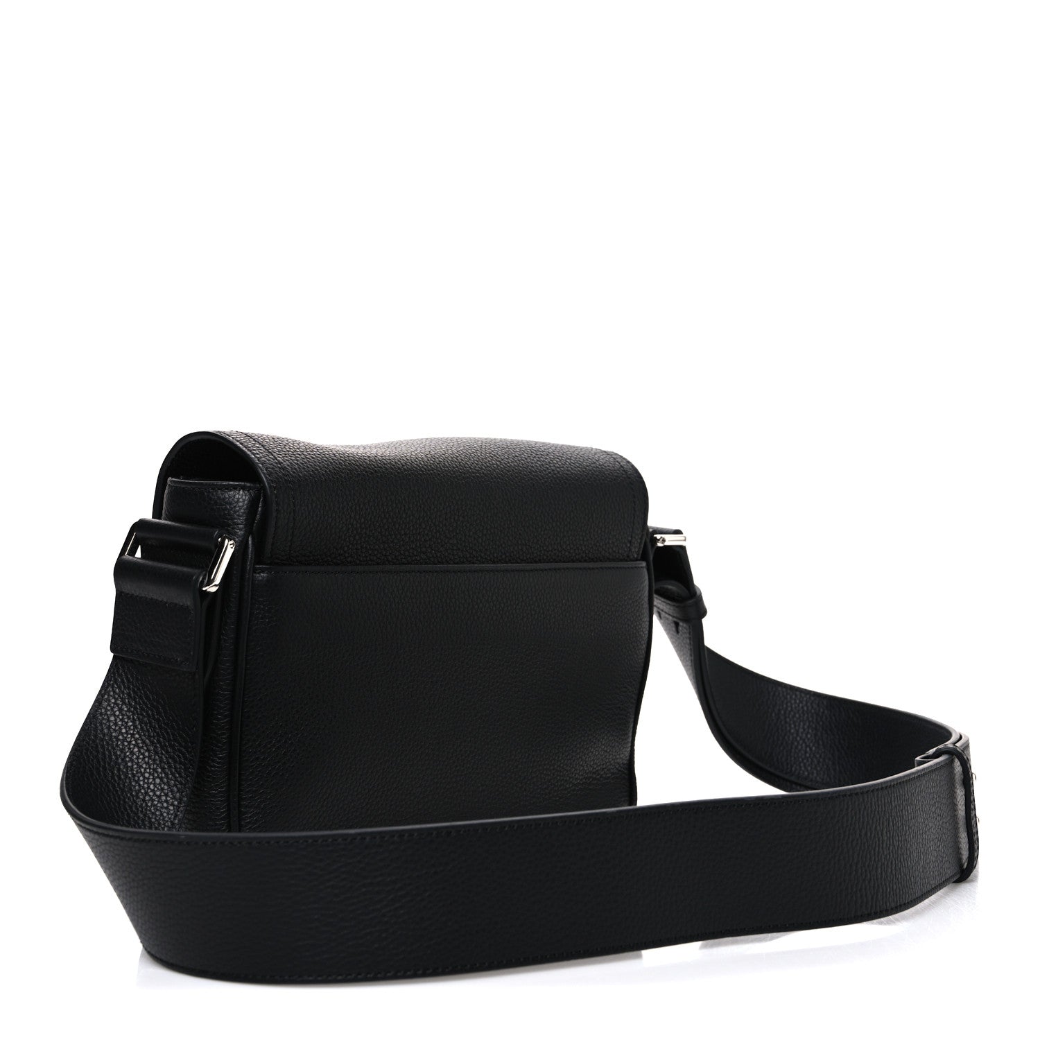 Christian Dior Grained Calfskin Saddle Messenger Bag Black