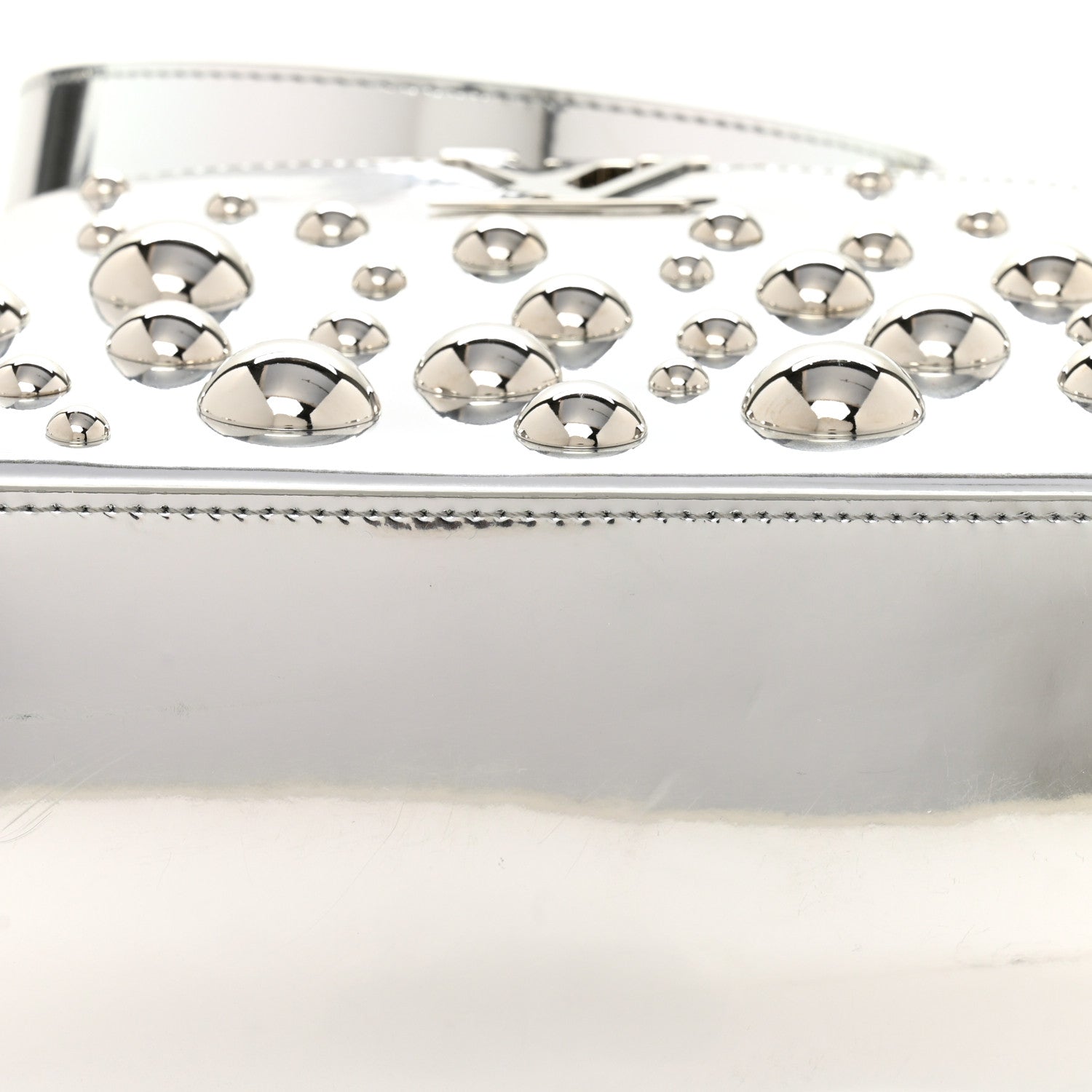 Louis Vuitton LV X YK Metallic Taurillon Brass Metal Dots Capucines BB Silver