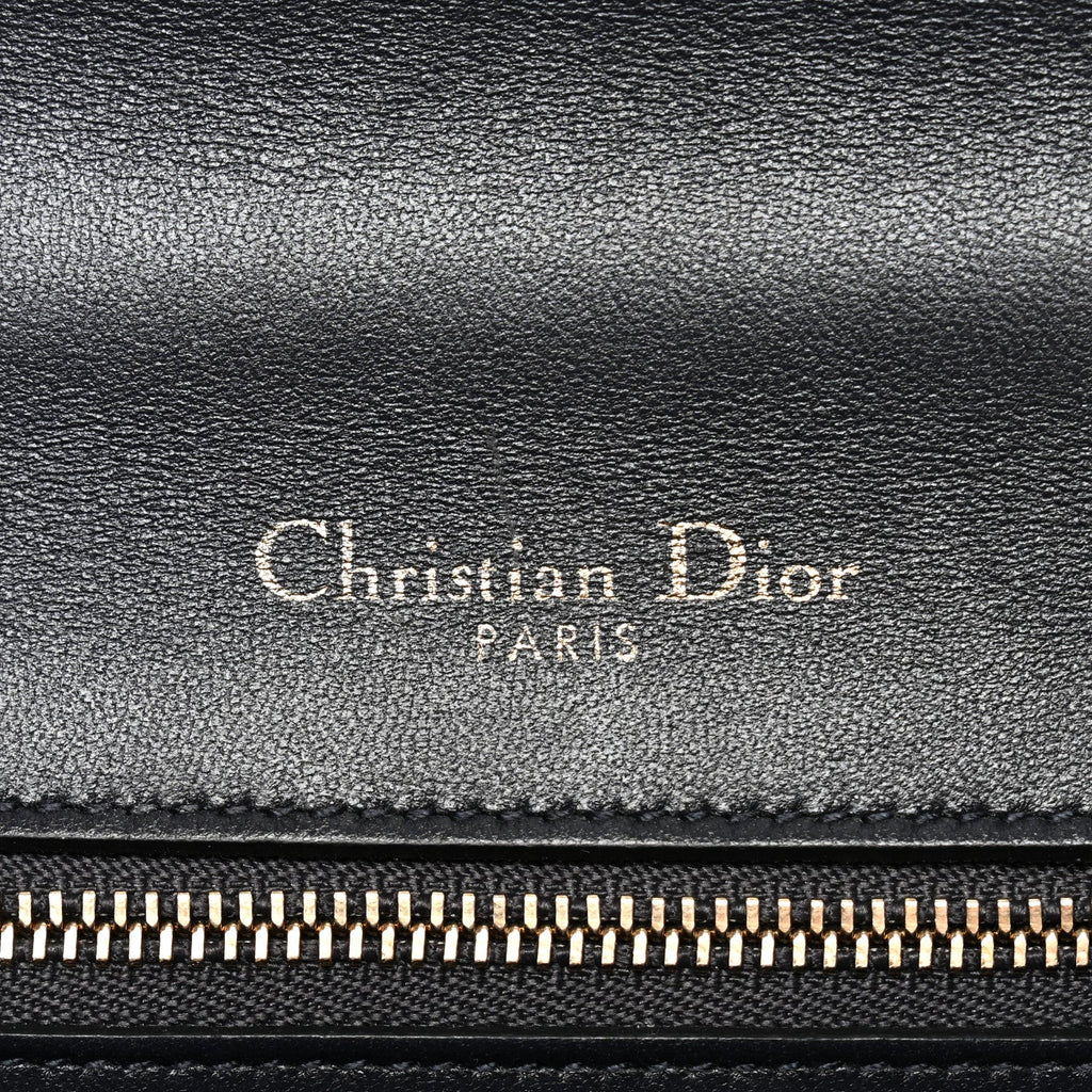 Christian Dior Metallic Patent Micro-Cannage Small Diorama Flap Bag Gold