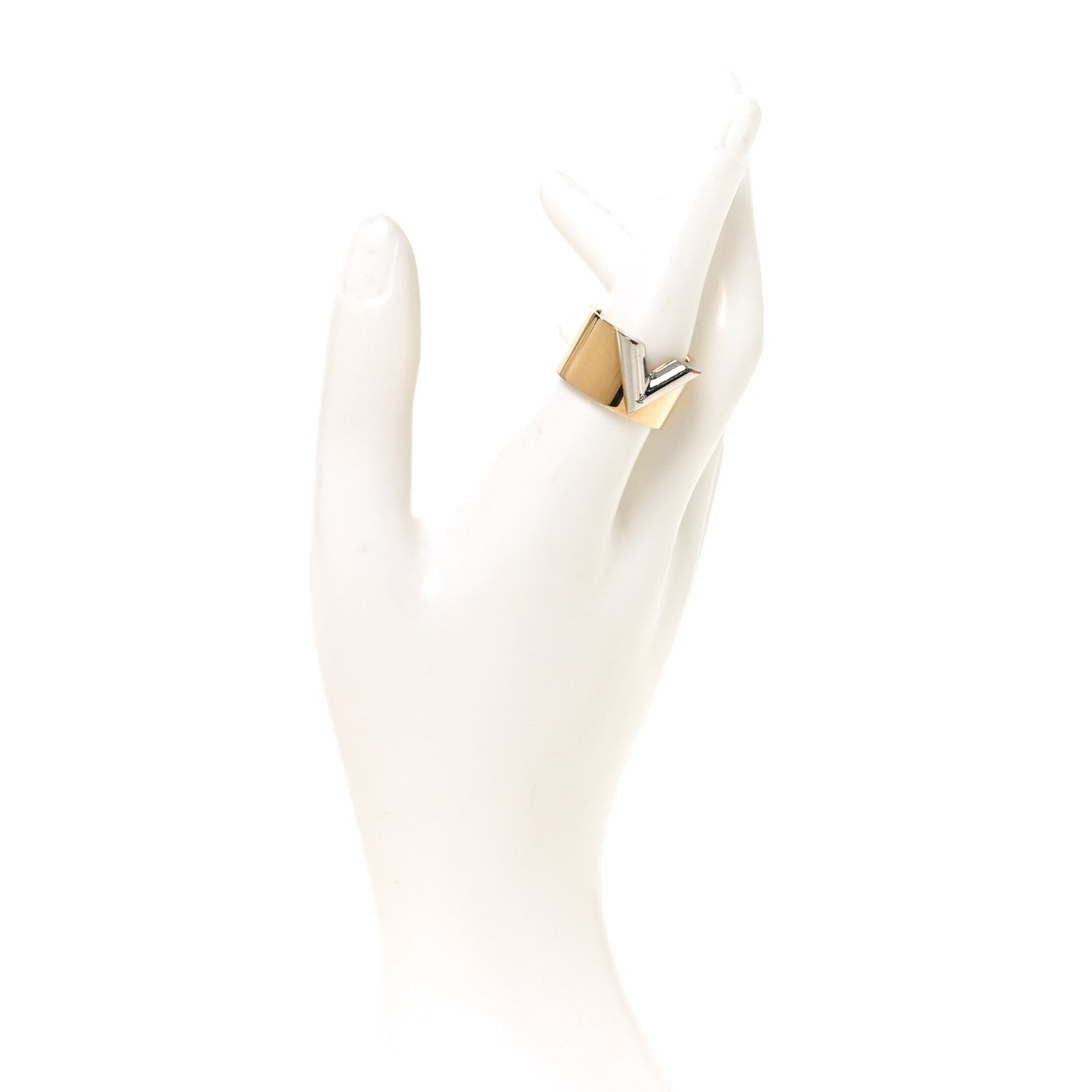 Louis Vuitton Brass Essential V Ring L 57 8 Gold Silver