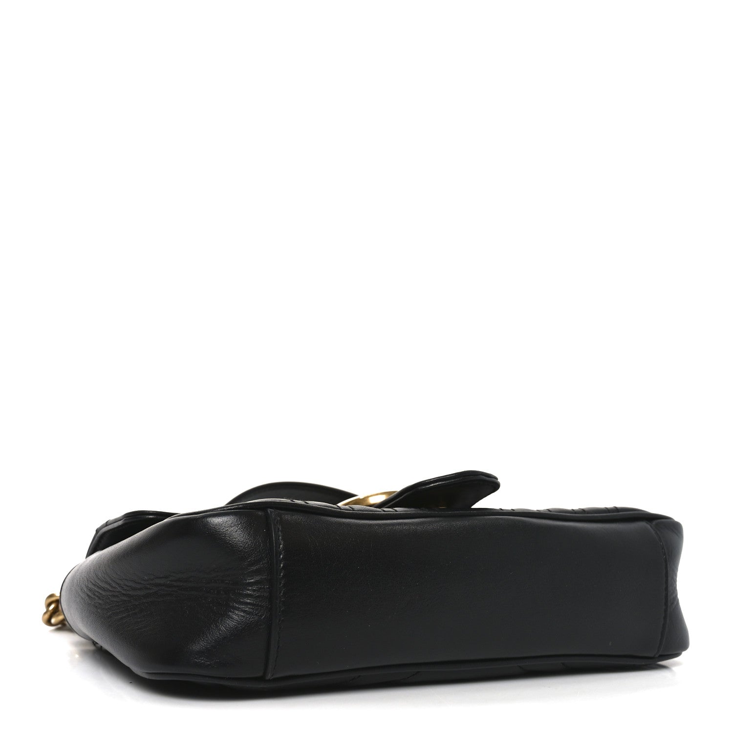 Gucci Calfskin Matelasse Mini GG Marmont Shoulder Bag Black