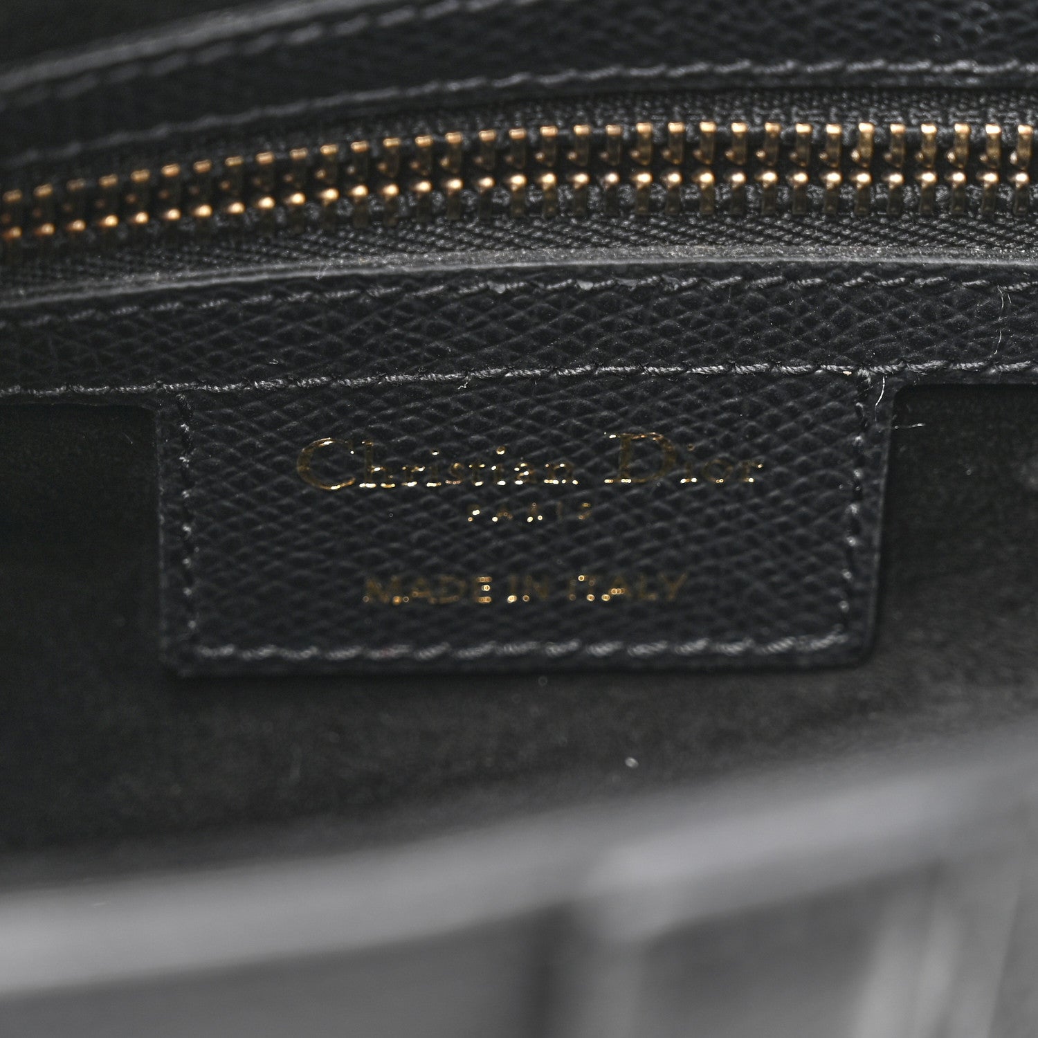Christian Dior Grained Calfskin Saddle Bag Black
