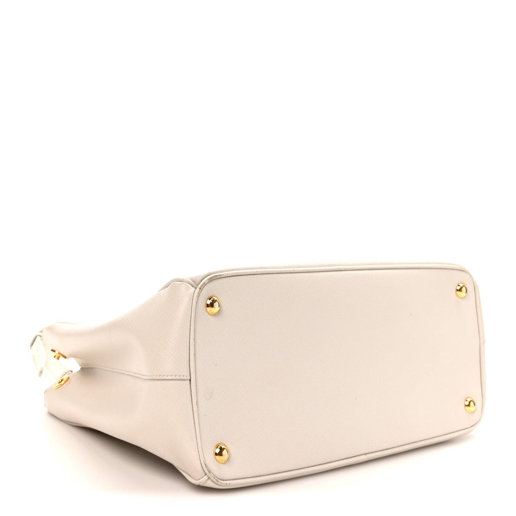 Prada Saffiano Lux Medium Galleria Double Zip Tote Talco
