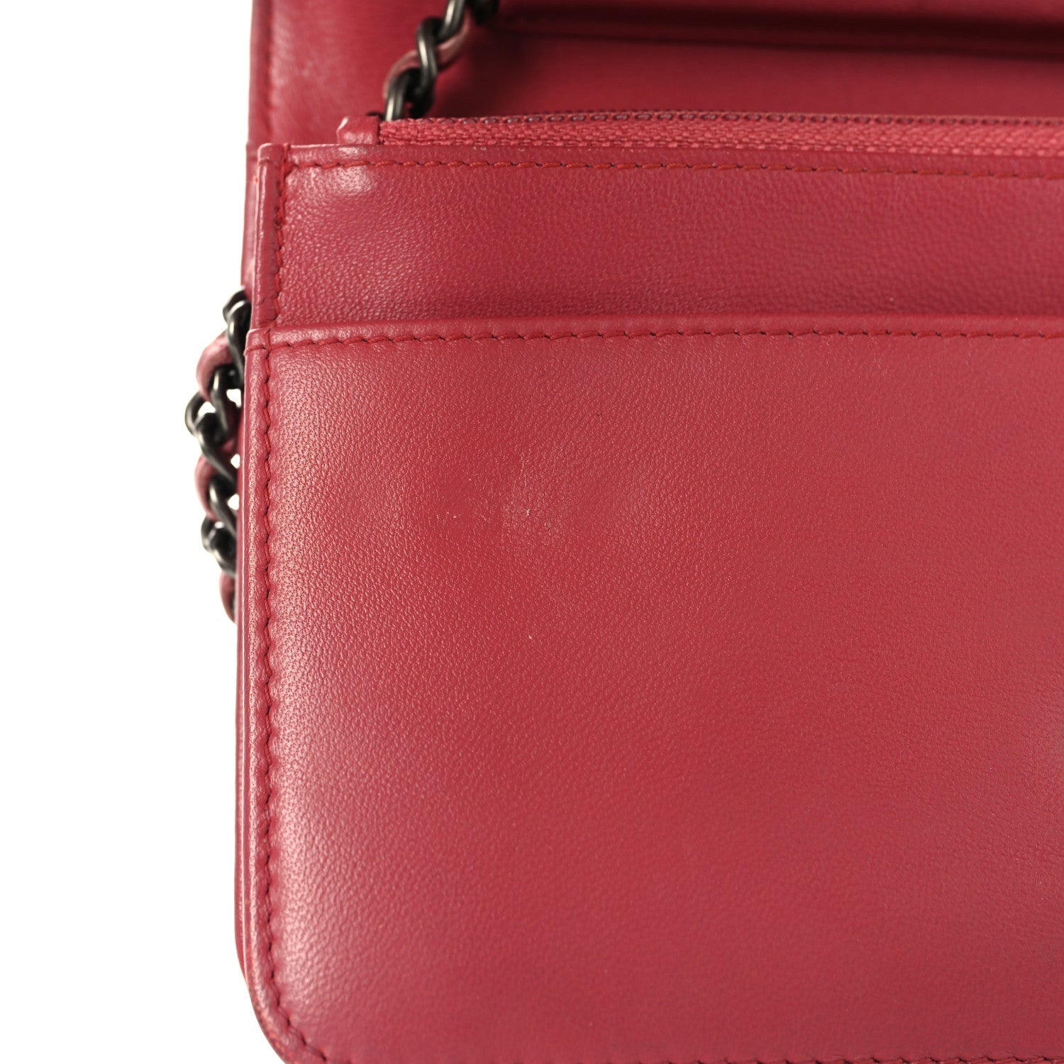 Chanel Calfskin Quilted Boy Wallet On Chain WOC Pink