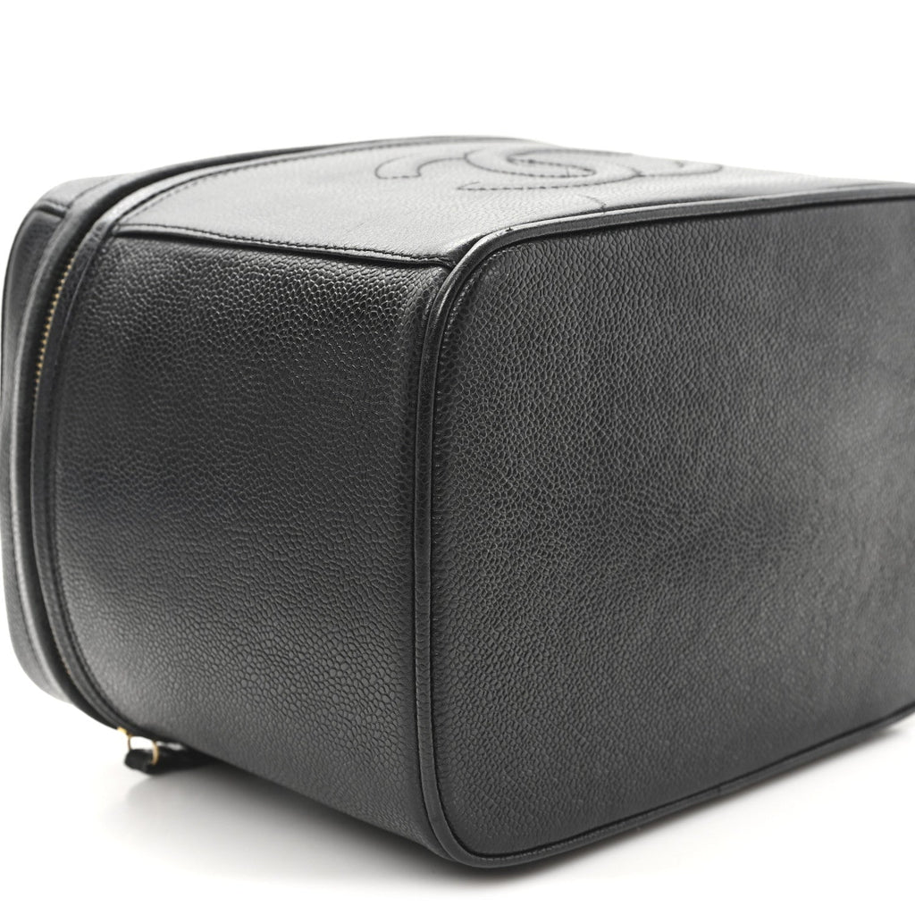 Chanel Caviar CC Vanity Train Case Black