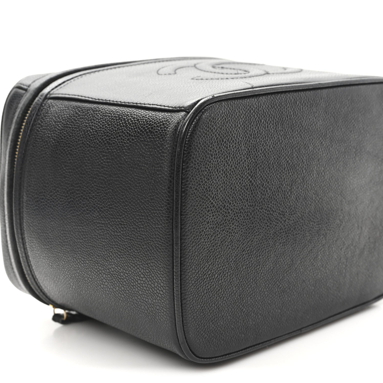 Chanel Caviar CC Vanity Train Case Black