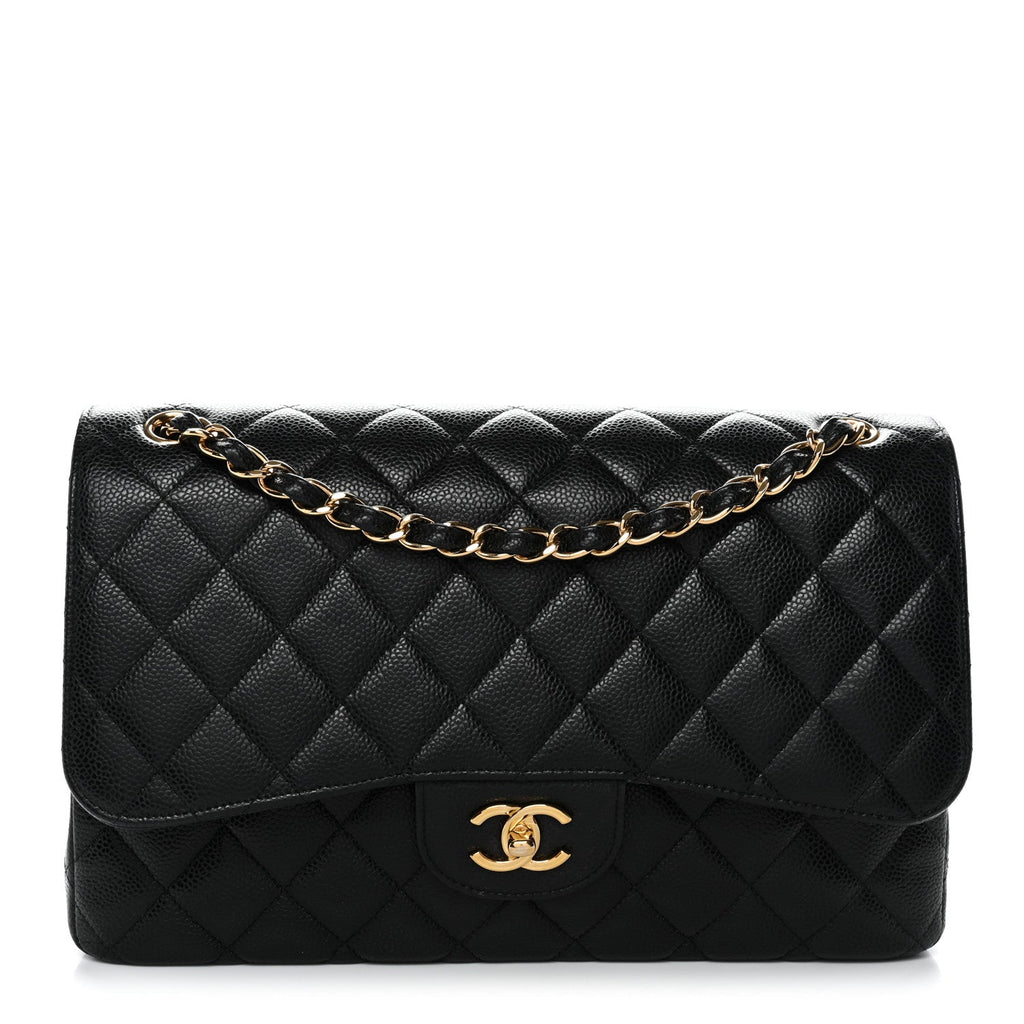 Chanel Caviar Quilted Jumbo Double Flap Black