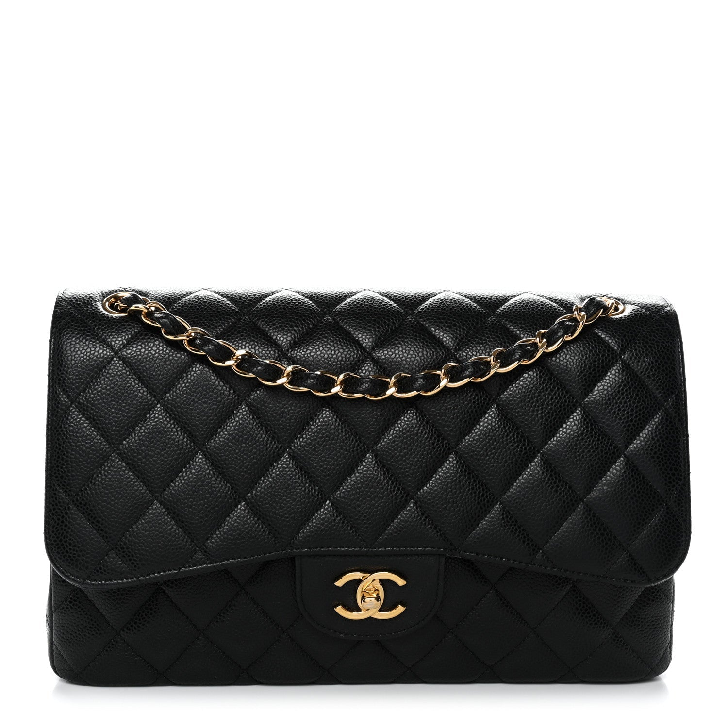 Chanel Caviar Quilted Jumbo Double Flap Black