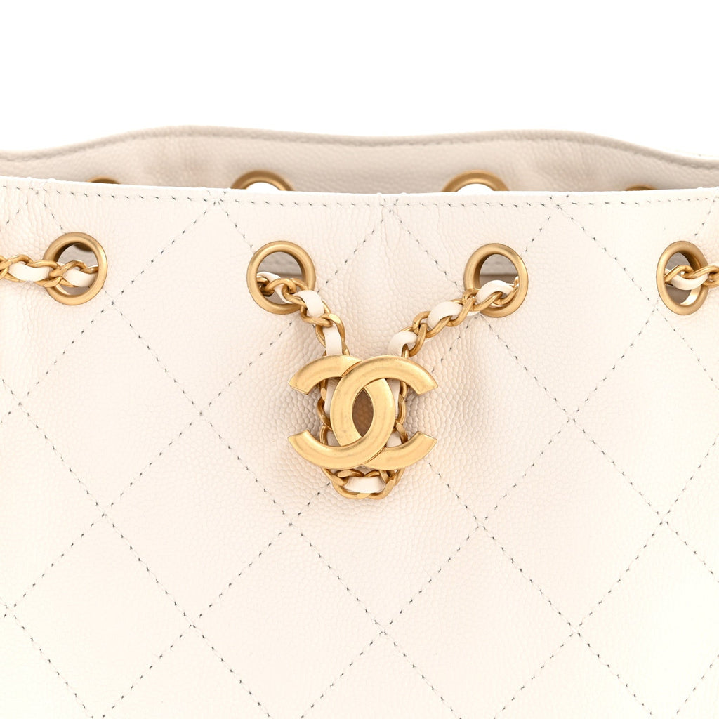 Chanel Caviar Quilted Mini Chanel 25 Handbag White