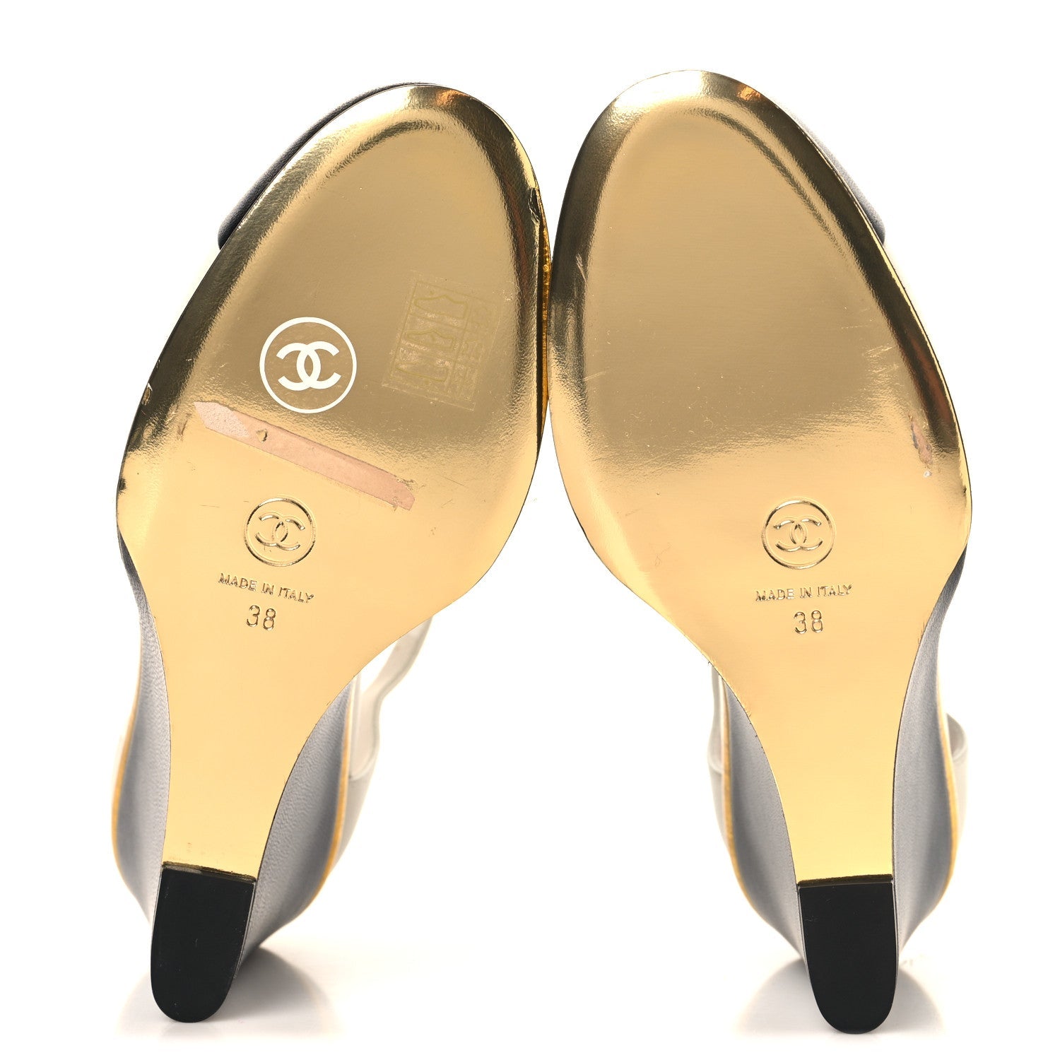 Lambskin Cap Toe Open Wedge 38 Black White