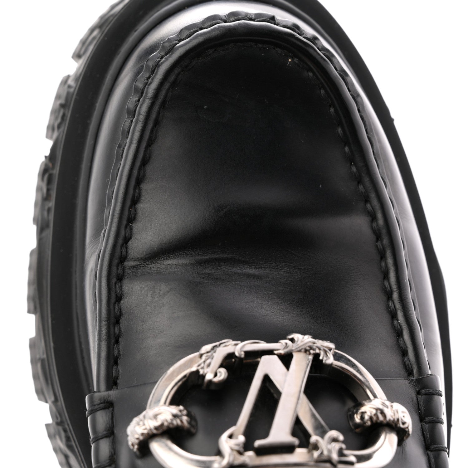 Louis Vuitton Calfskin Baroque Mens LV Loafers 8 Black