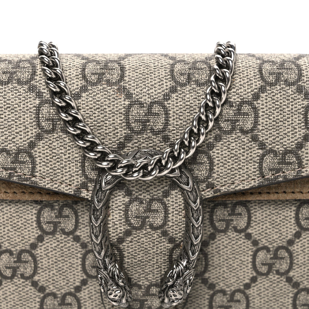 Gucci GG Supreme Monogram Super Mini Dionysus Shoulder Bag Taupe