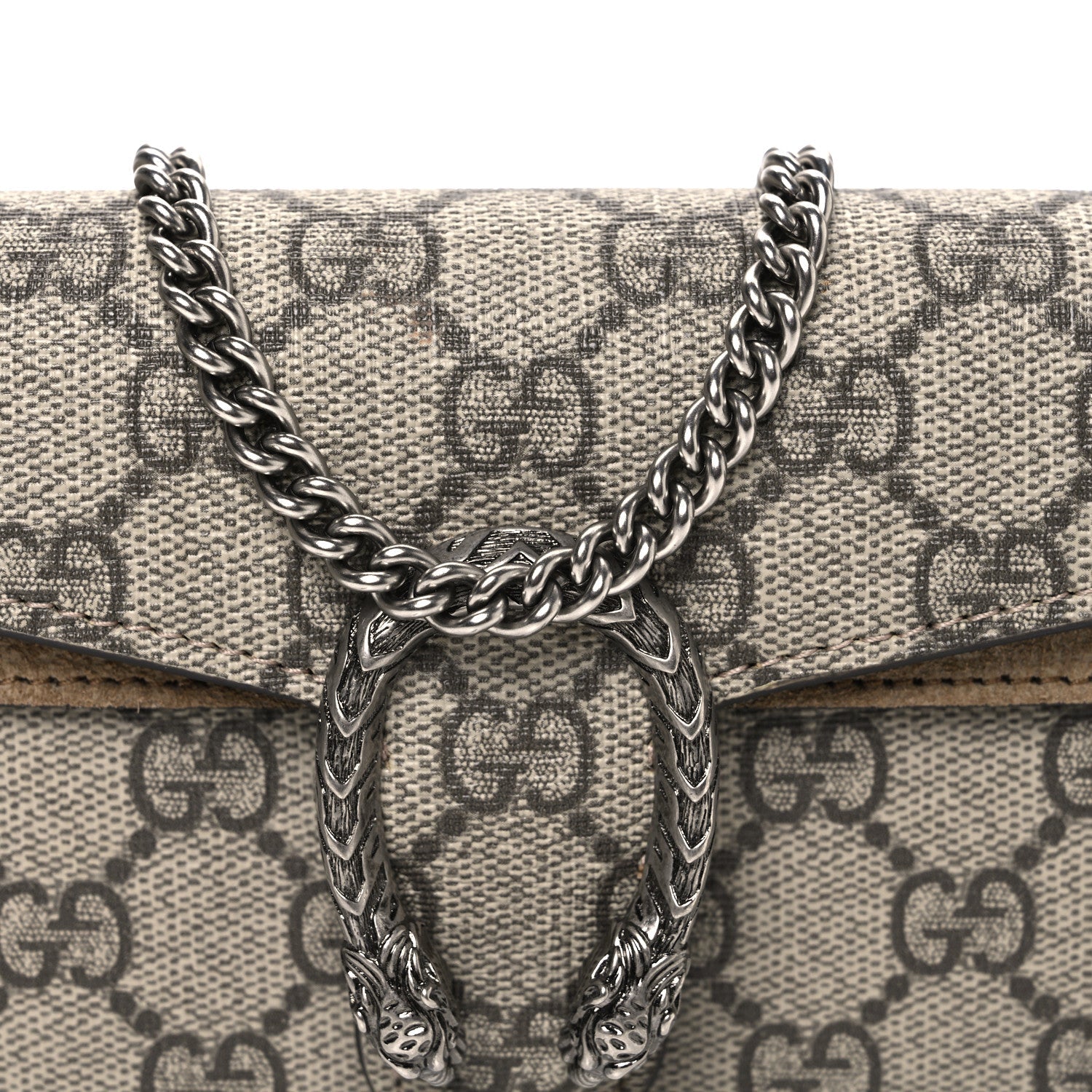 Gucci GG Supreme Monogram Super Mini Dionysus Shoulder Bag Taupe