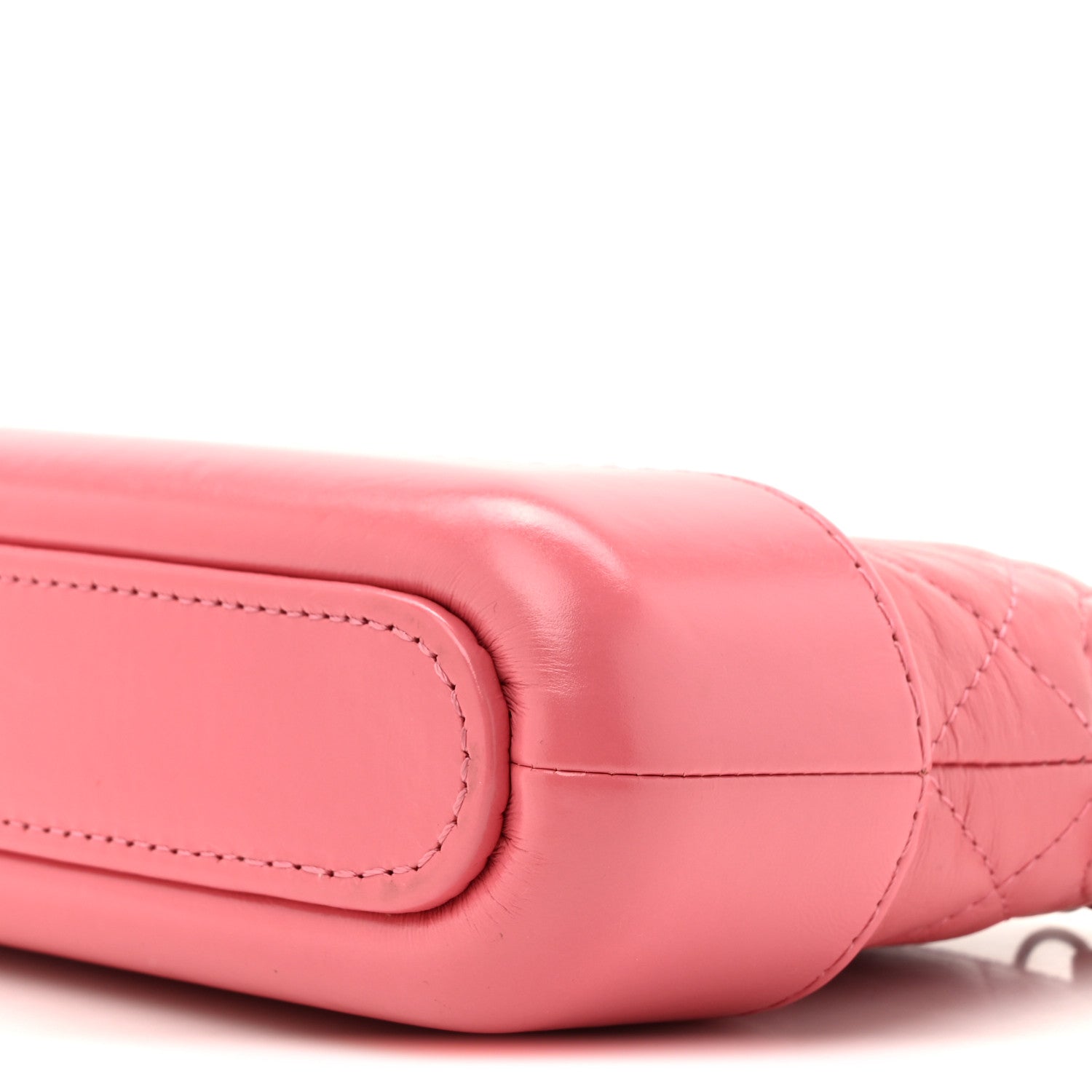 Chanel Aged Calfskin Quilted Small Gabrielle Clutch With Chain Pink